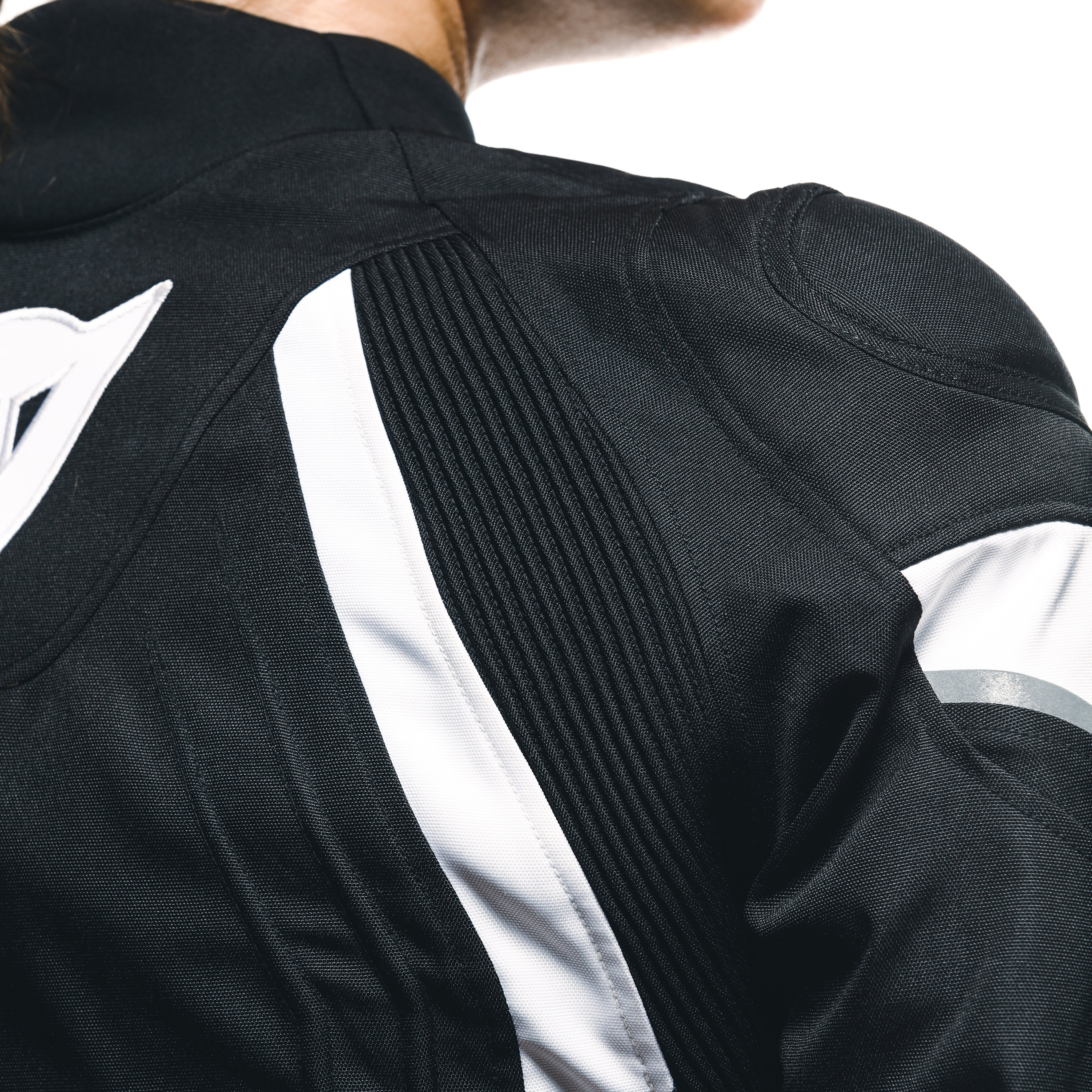AVRO 5 - CHAQUETA DE MOTO DE TELA PARA MUJER - BLACK/WHITE/BLACK - 13