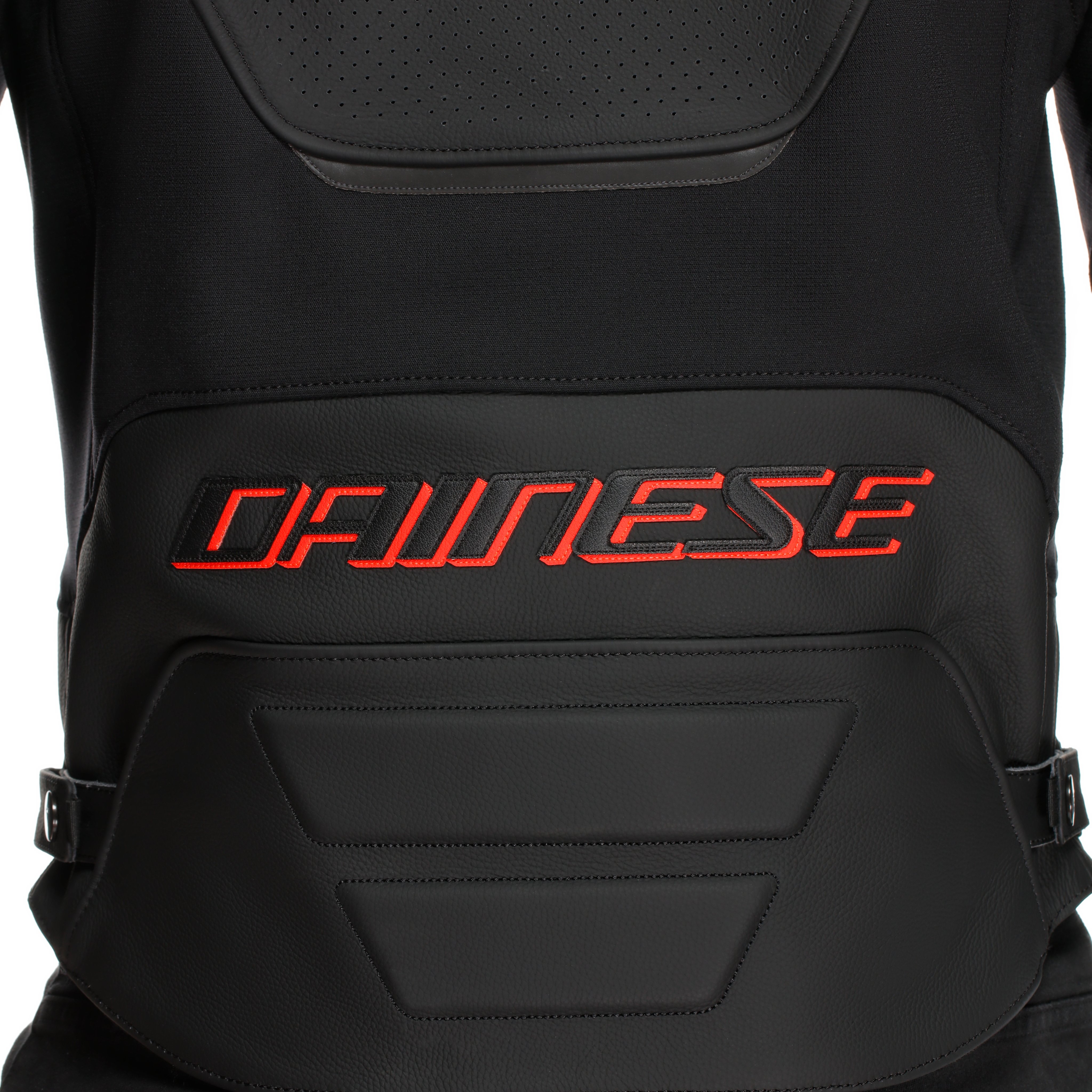 RACING 5 - CHAQUETA MOTO DE CUERO PERFORADA HOMBRE - BLACK/BLACK/RED-FLUO - 13