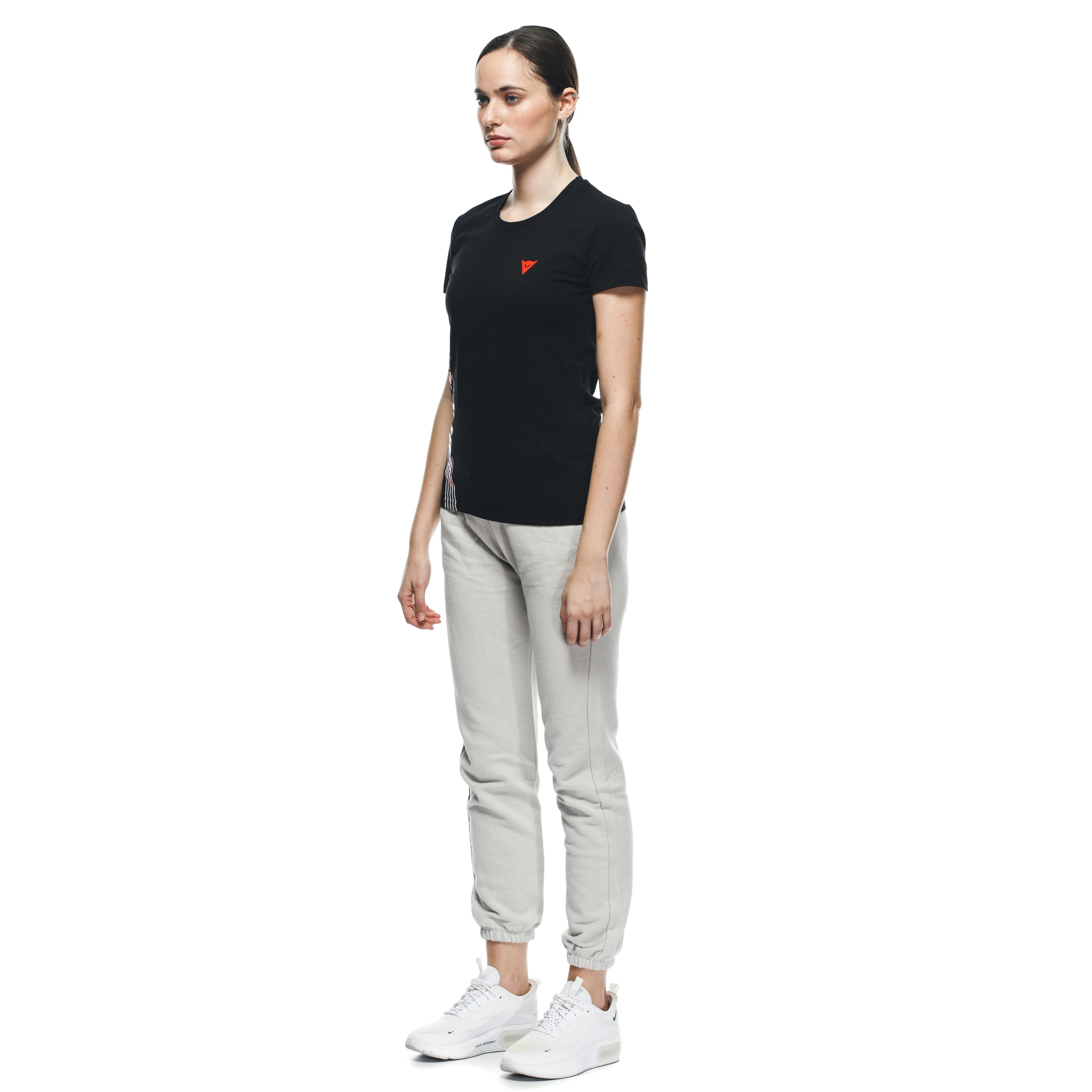 DAINESE LOGO - WOMEN'S T-SHIRT - BLACK/FLUO-RED - 4