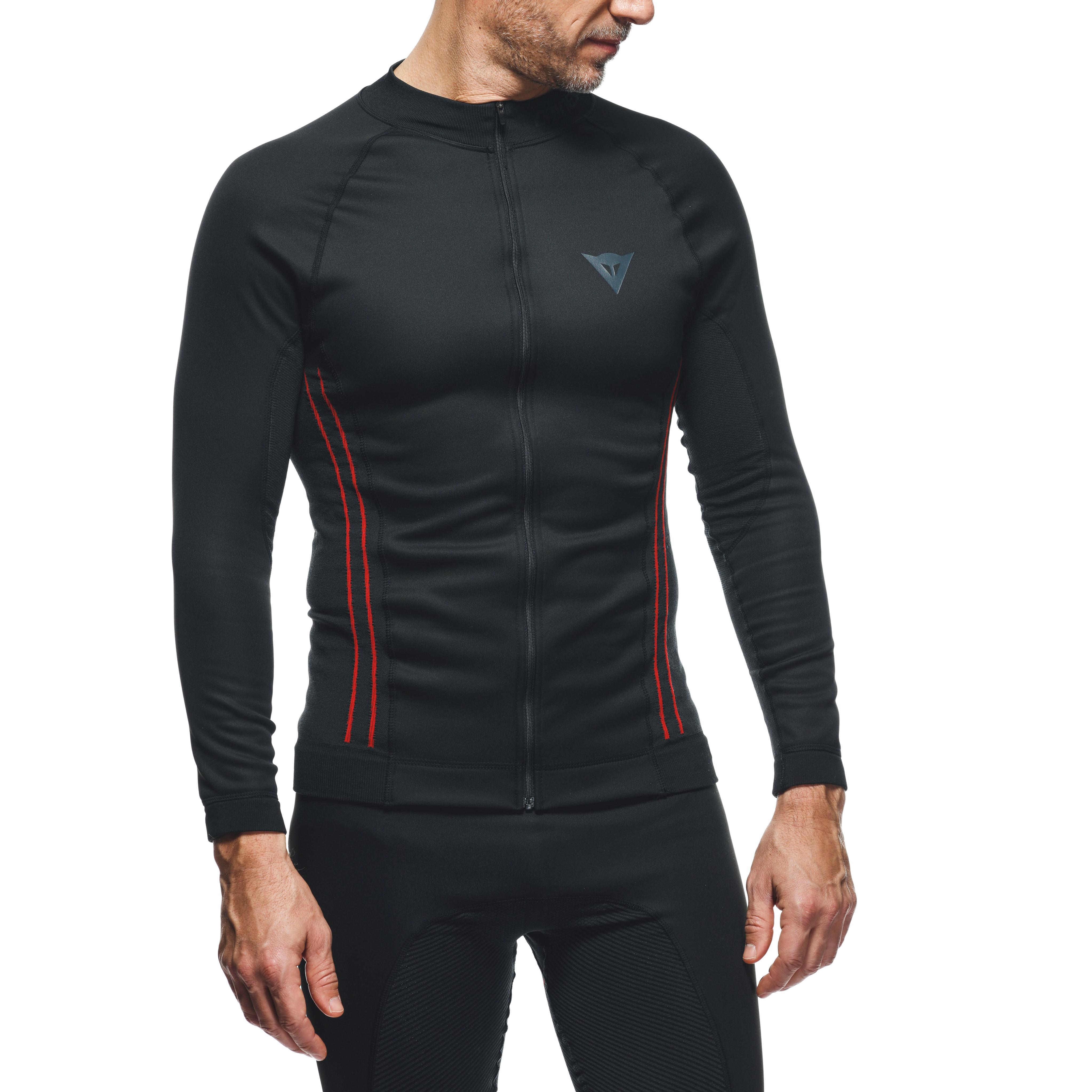 THERMAL MOTORCYCLE WINDPROOF LONG SLEEVE SHIRT MEN - MID LAYER WINTER - BLACK/RED - 6