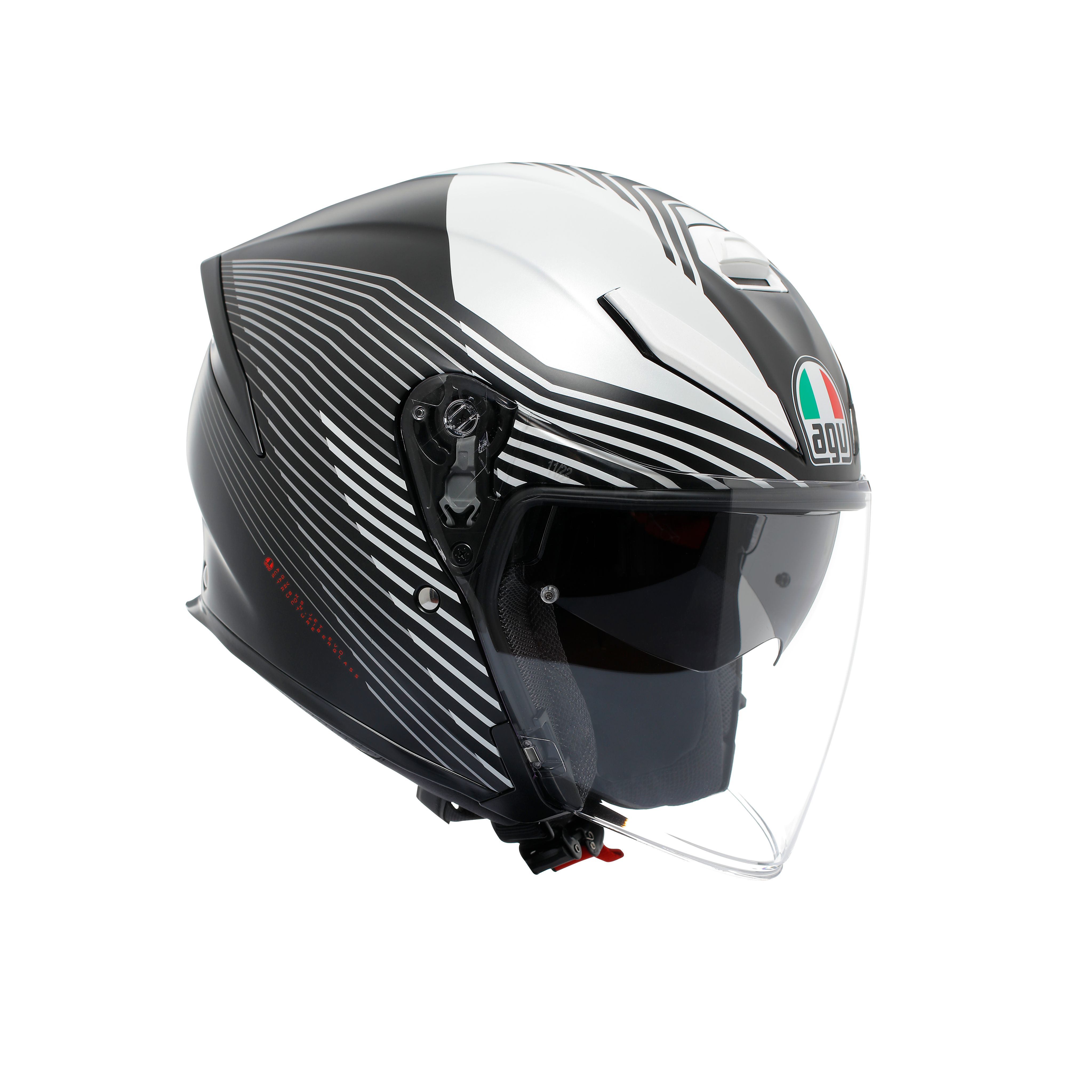 K5 JET EVO CONTROL MATT BLACK/WHITE - CASQUE MOTO JET E2206 -  - 6