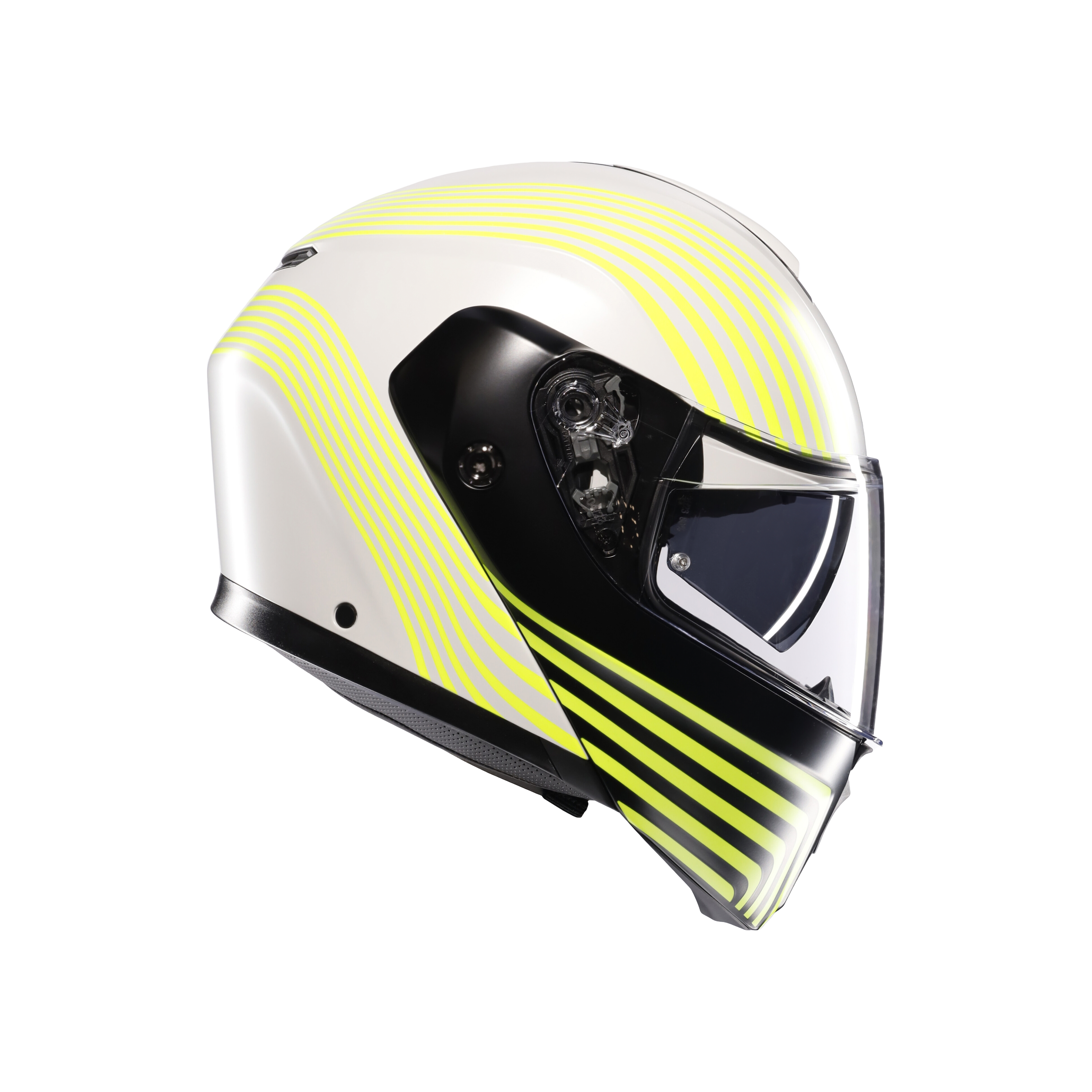 STREETMODULAR ISEO MATT WHITE/BLACK/YEL FLUO - MOTORBIKE FLIP UP HELMET DOT(E2206) -  - 1