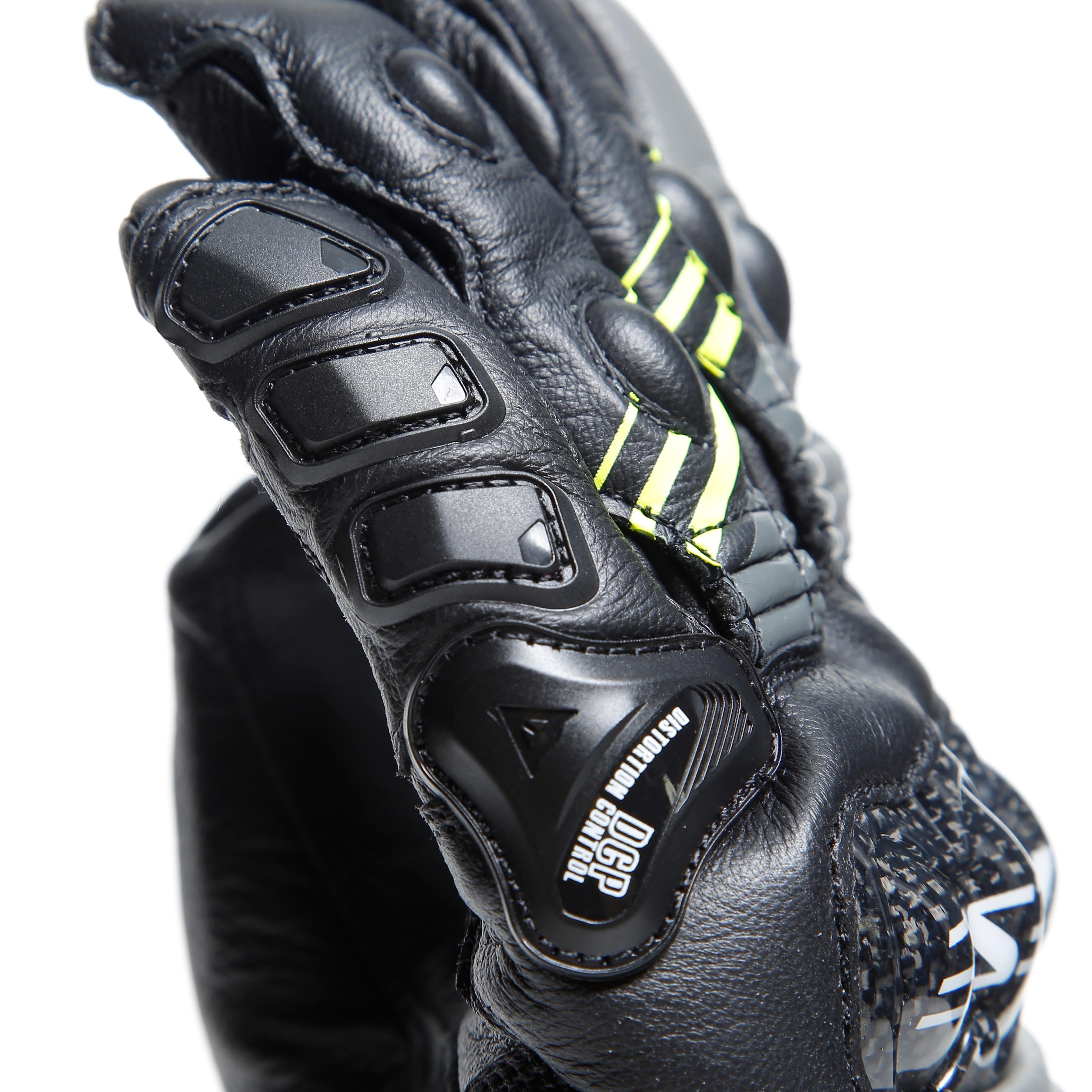 DRUID 4 LEATHER GLOVES - BLACK/CHARCOAL-GRAY/FLUO-YELLOW - 9
