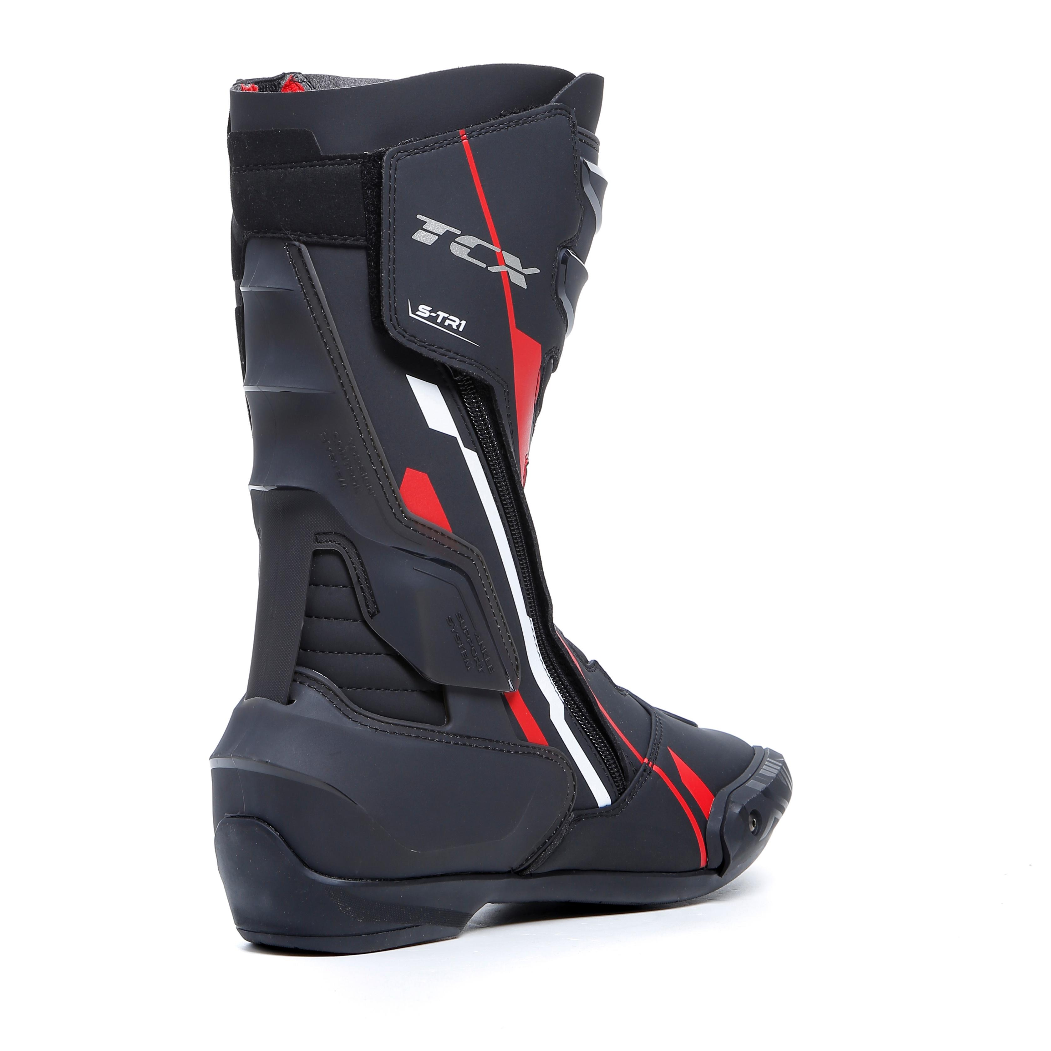 S-TR1 MEN'S MOTORCYCLE BOOTS - BLACK/RED/WHITE -  - 3