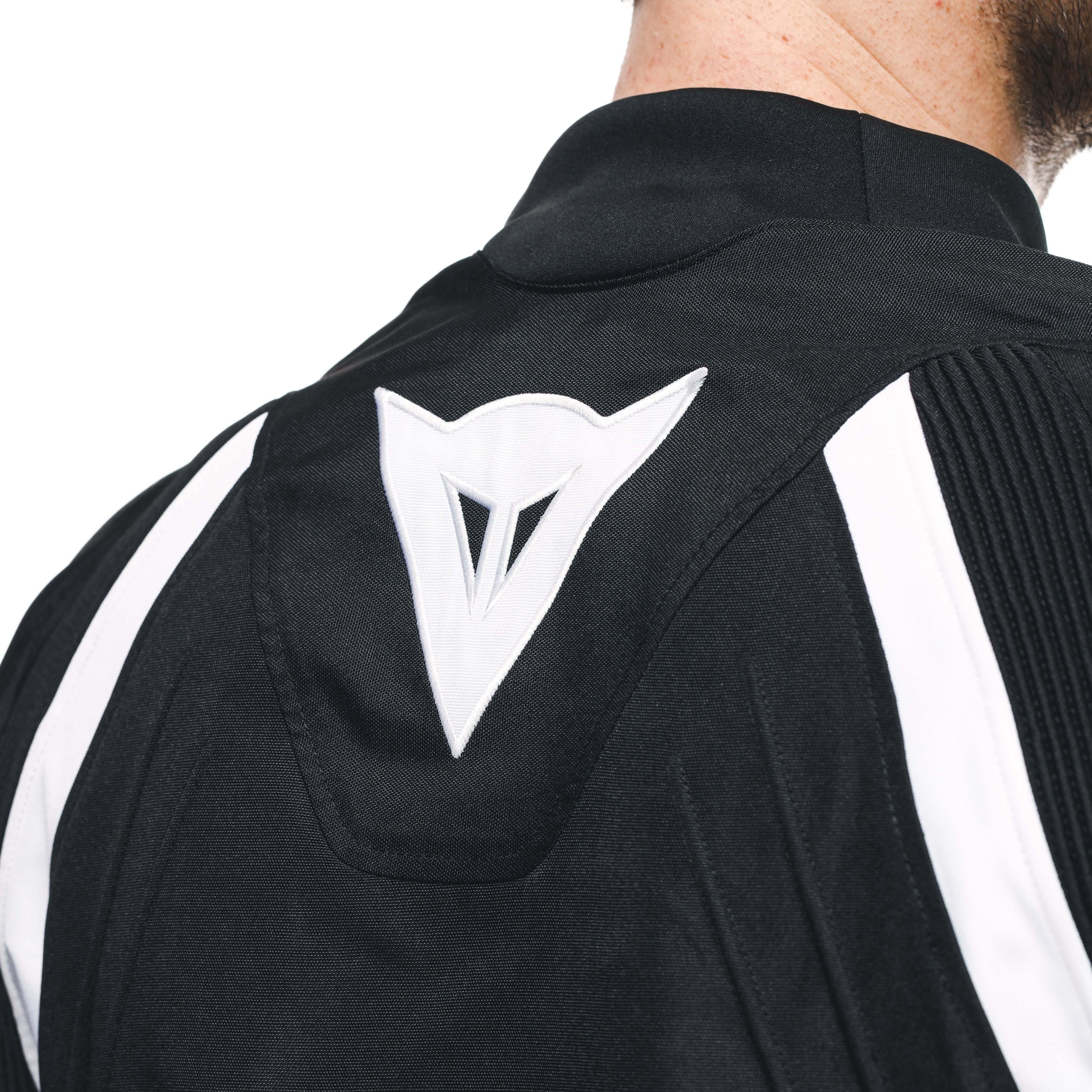 AVRO 5 - CHAQUETA DE MOTO DE TELA PARA HOMBRE - BLACK/WHITE/BLACK - 8