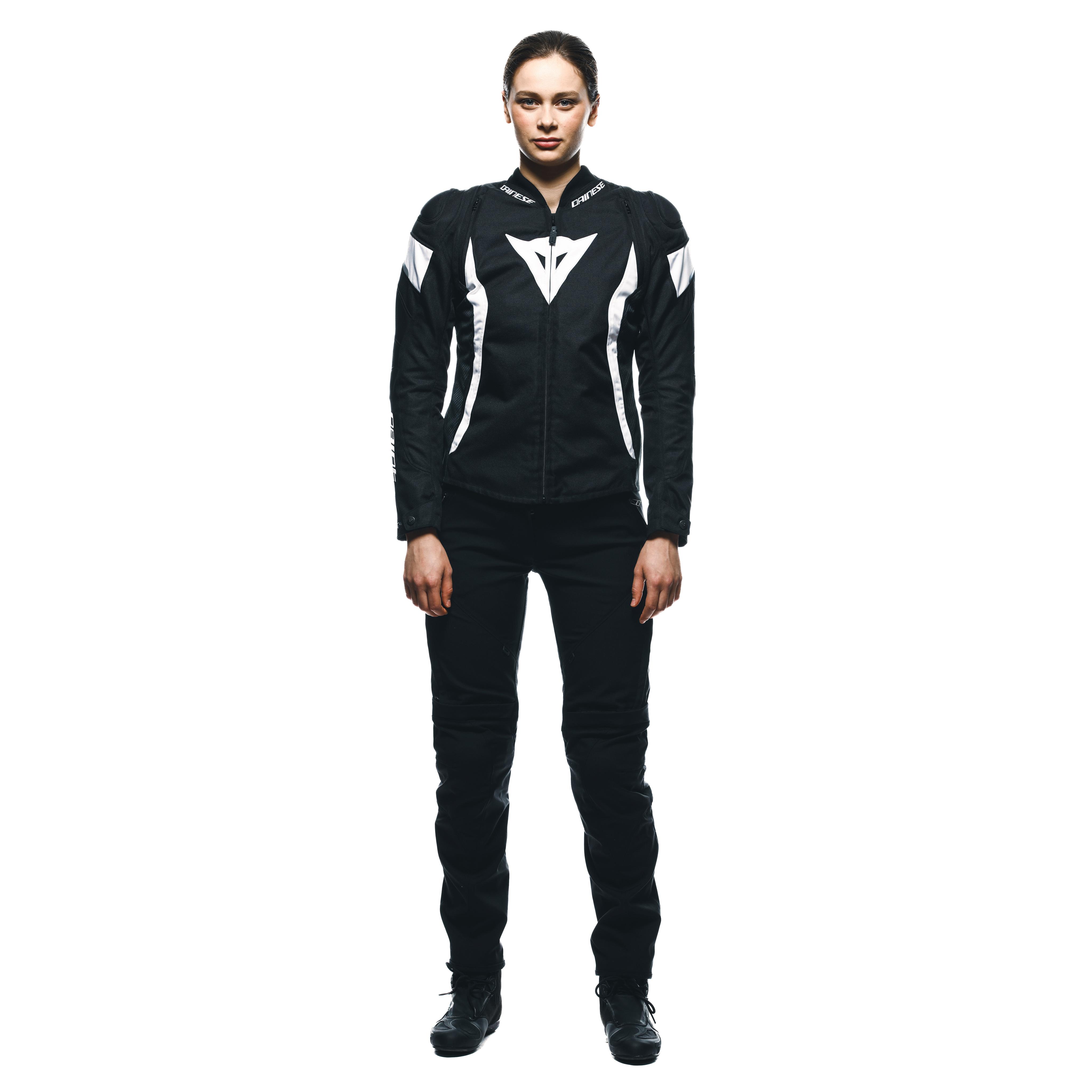 AVRO 5 - WOMEN'S FABRIC MOTORCYCLE JACKET - BLACK/WHITE/BLACK - 3