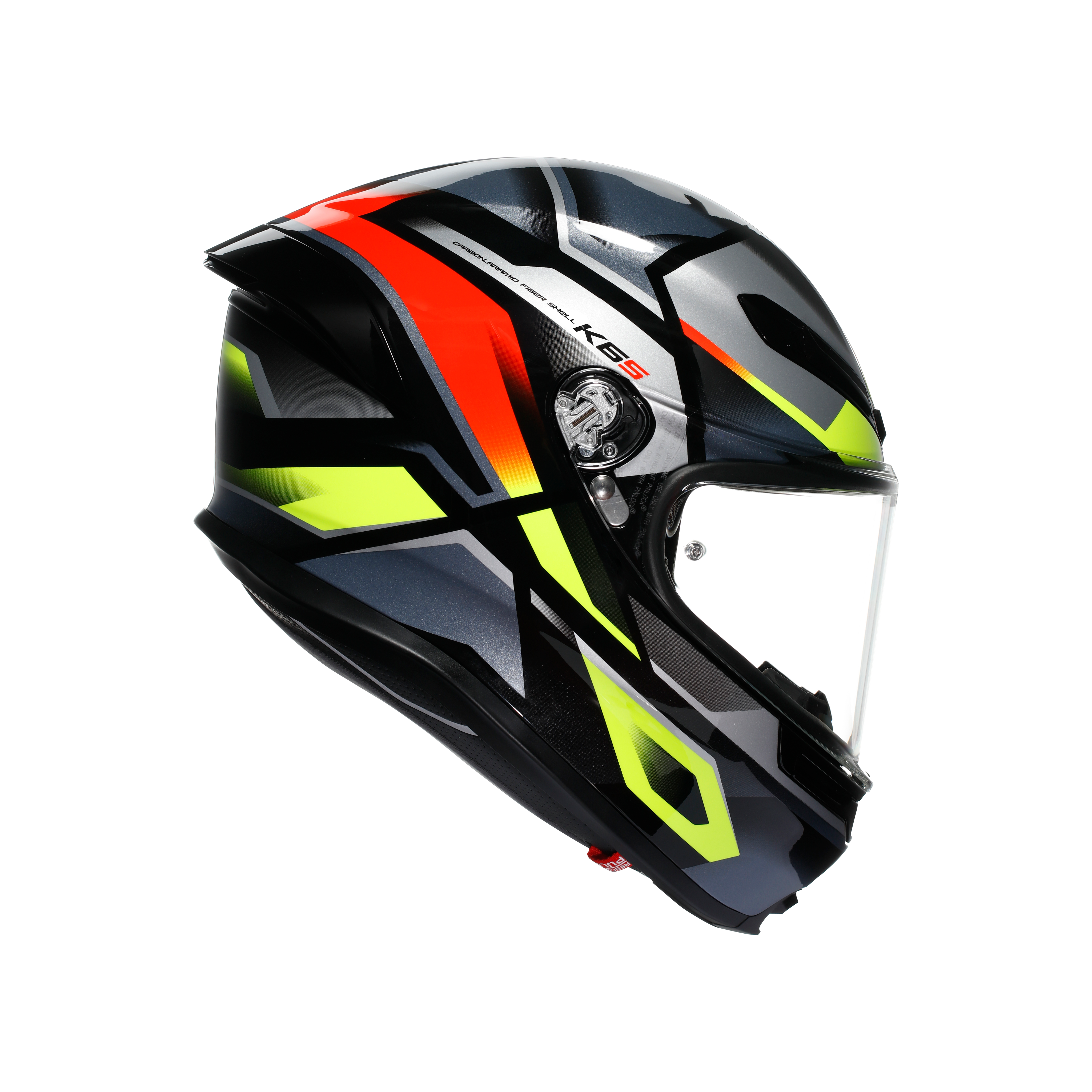 K6 S ERAZER BLACK/RED/YELLOW FLUO - MOTORBIKE FULL FACE HELMET DOT (E2206) -  - 1