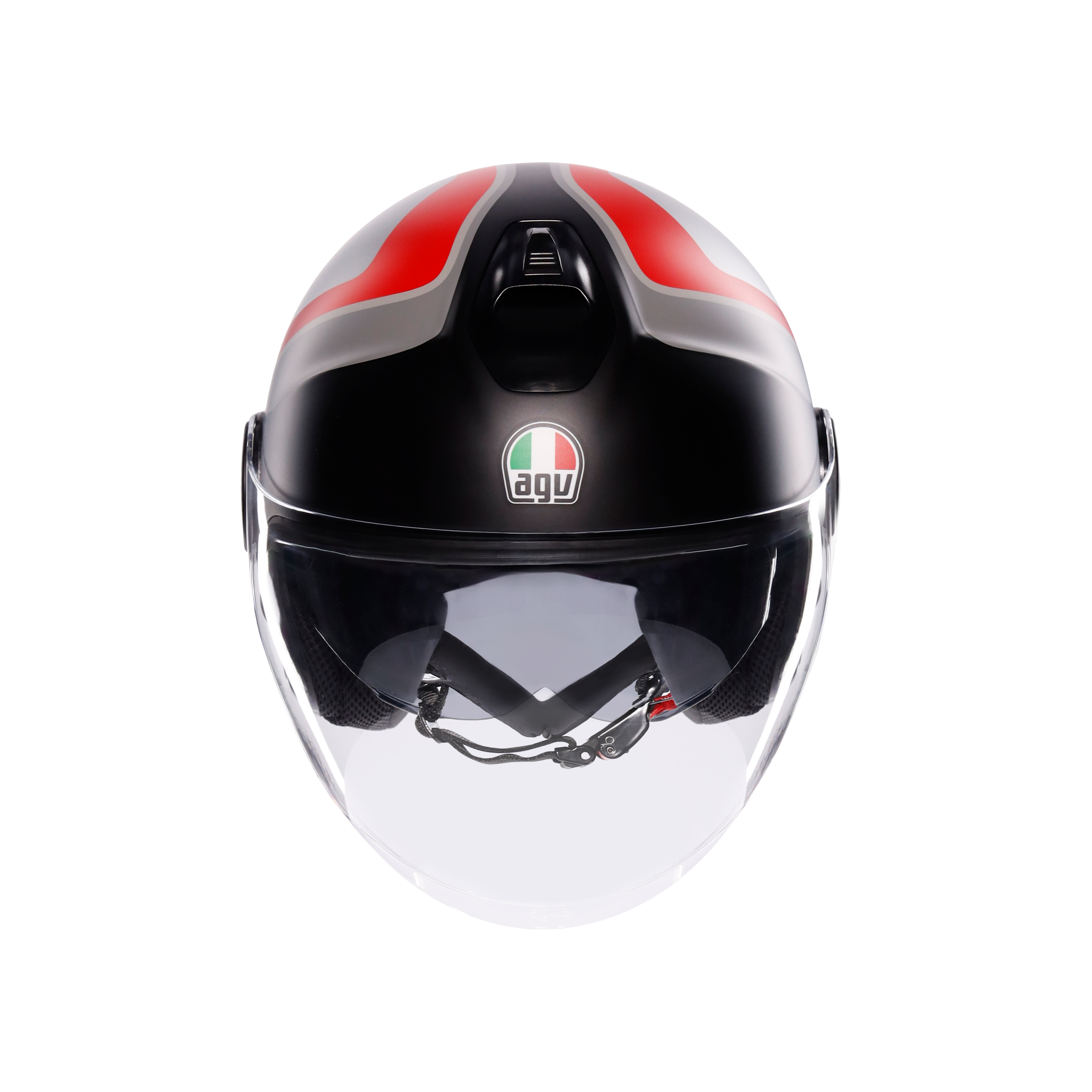 ETERES SCAGLIERI MATT GREY/RED - CASQUE MOTO JET E2206 -  - 7