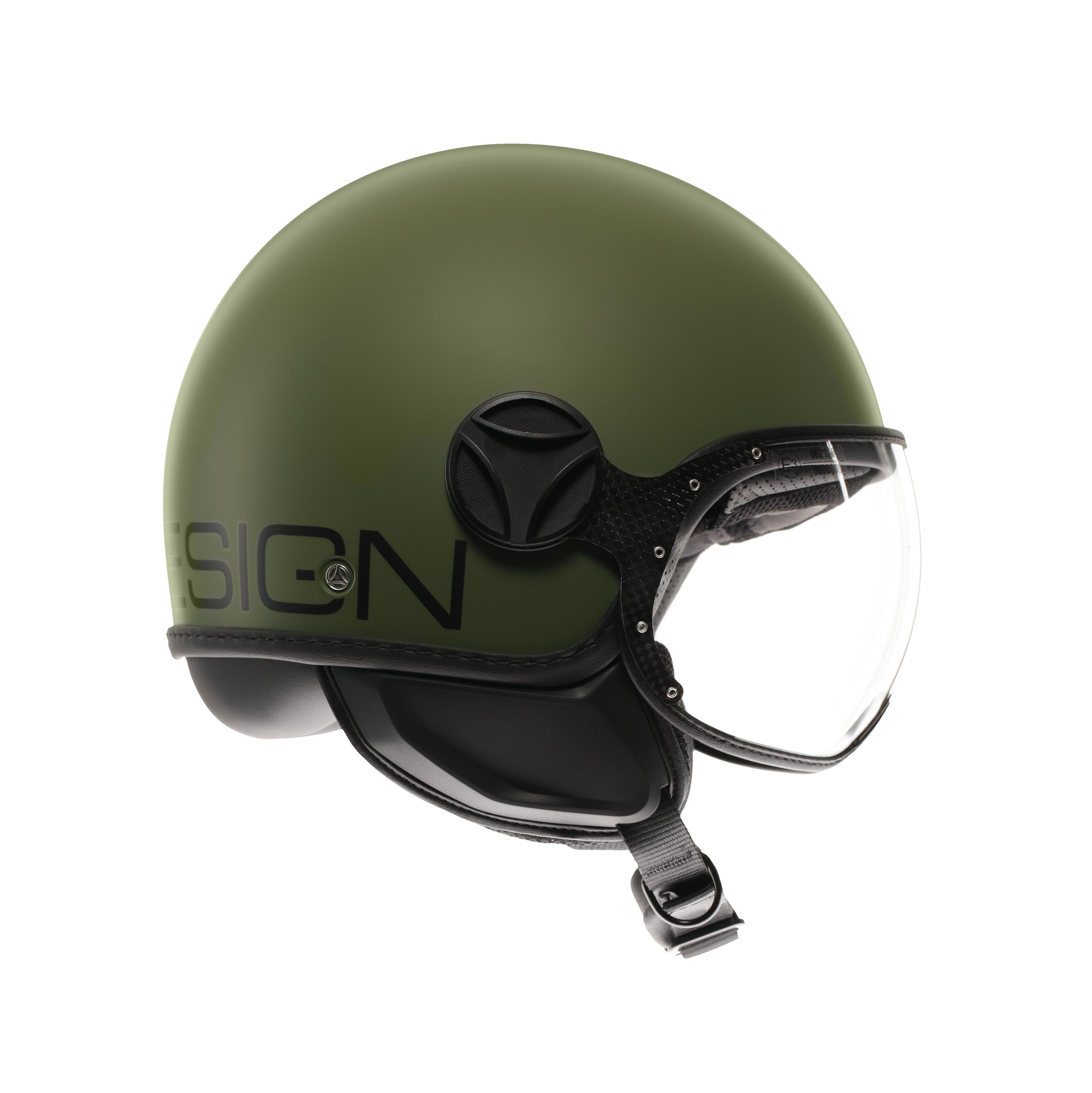 MOMODESIGN FGTR CLASSIC MATT MILIT&Auml;RGR&Uuml;N / SCHWARZ - JET-HELM MIT VISIER E2206 -  - 3
