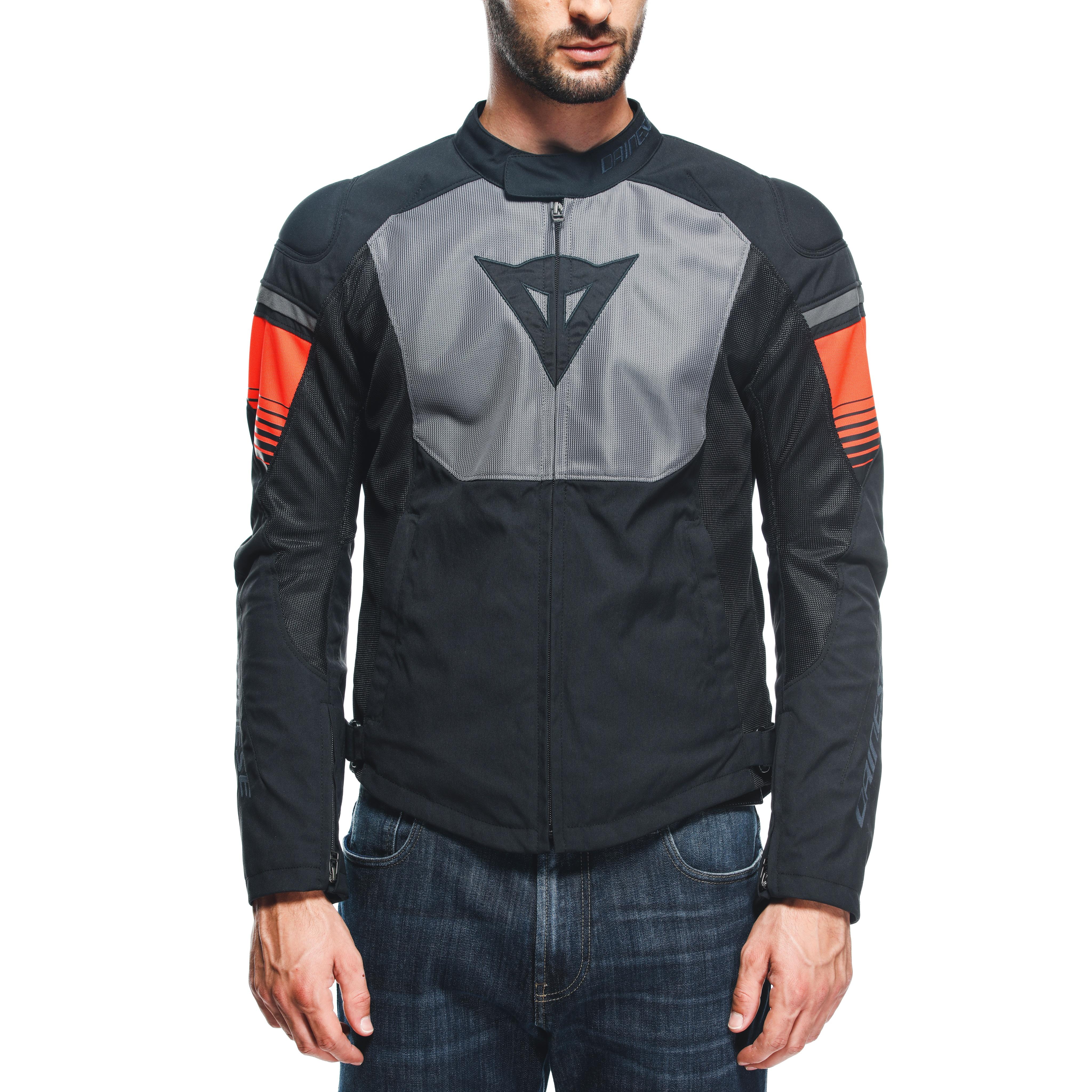 AIR FAST TEX - MEN'S SUMMER MOTORCYCLE JACKET IN FABRIC - BLACK/GRAY/FLUO-RED - 5