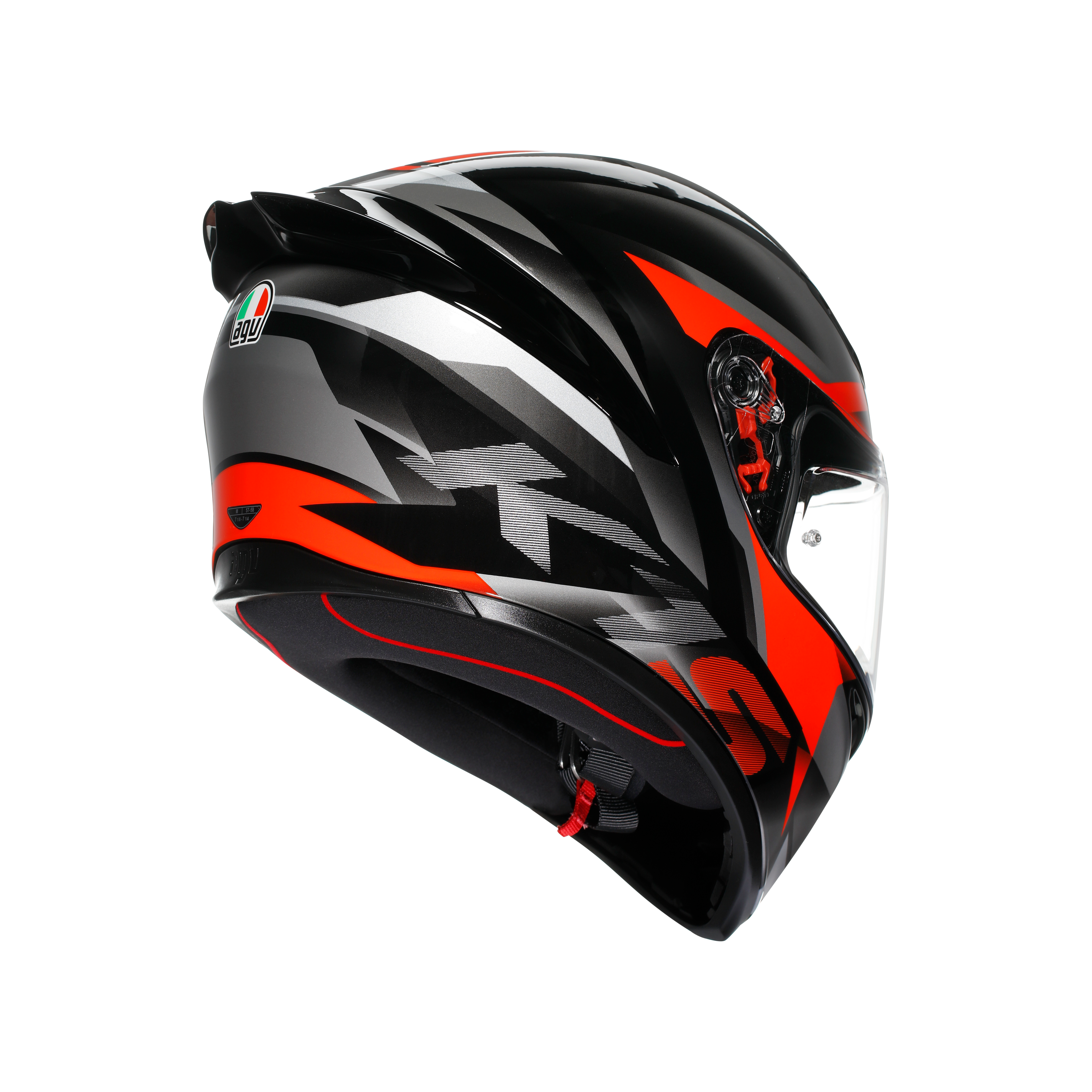 K1 S - FASTLAP BLACK/GREY/RED - MOTORBIKE FULL FACE HELMET E2206 -  - 4