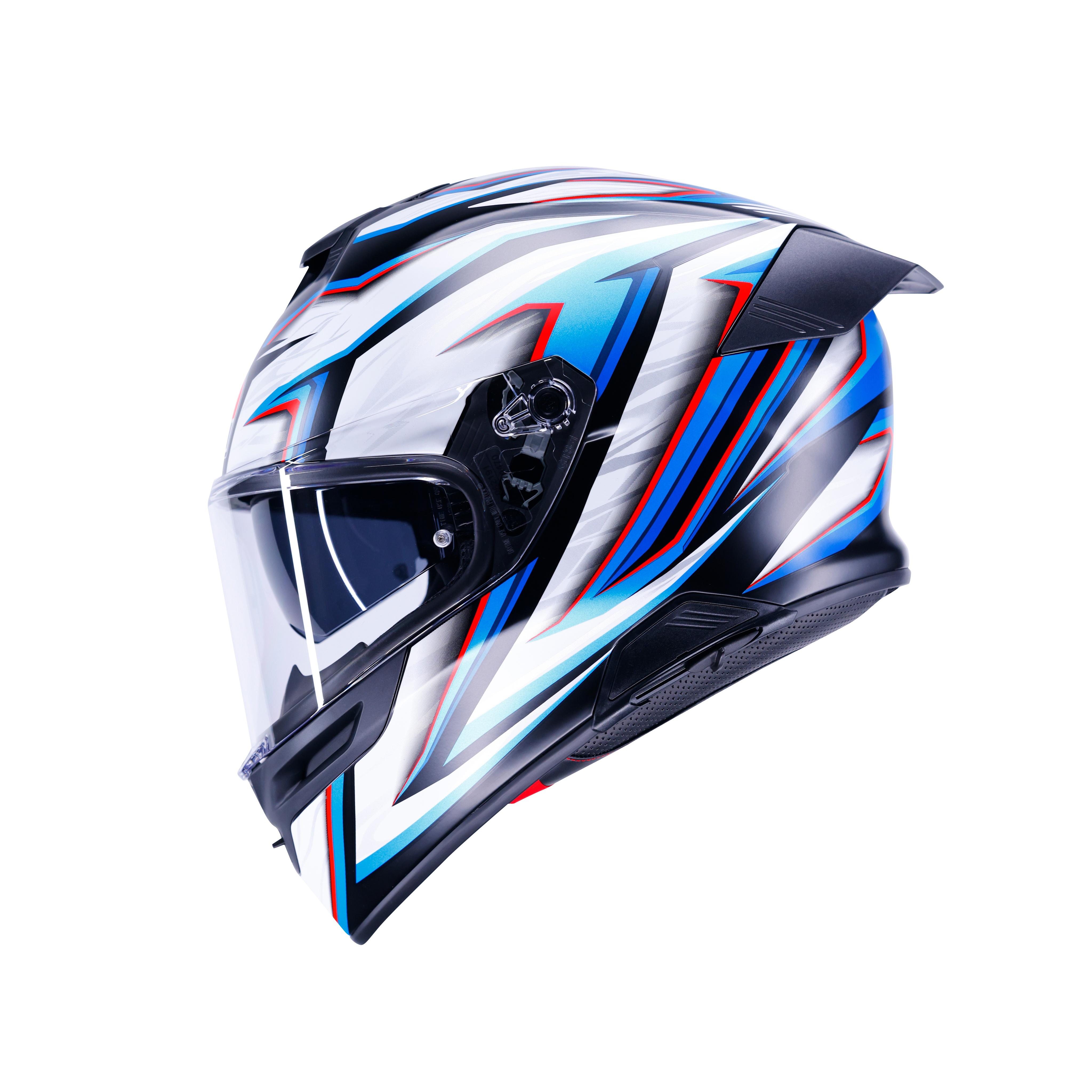 K5 ZENITHAR MATT BLACK/WHITE/BLUE - FULL-FACE MOTORCYCLE HELMET E2206 -  - 2
