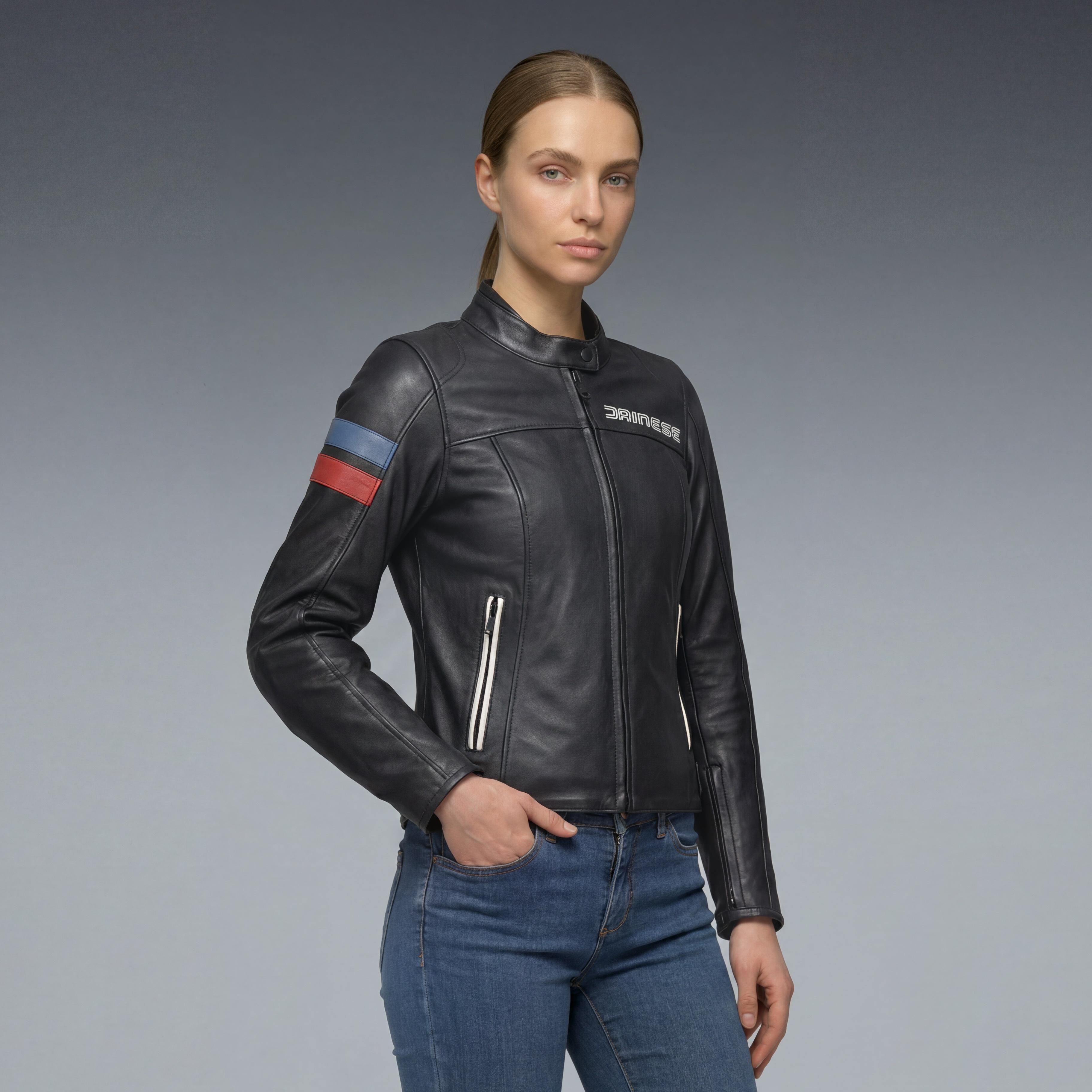 LEGGENDA - LEATHER MOTORCYCLE JACKET WOMEN - BLACK - 3