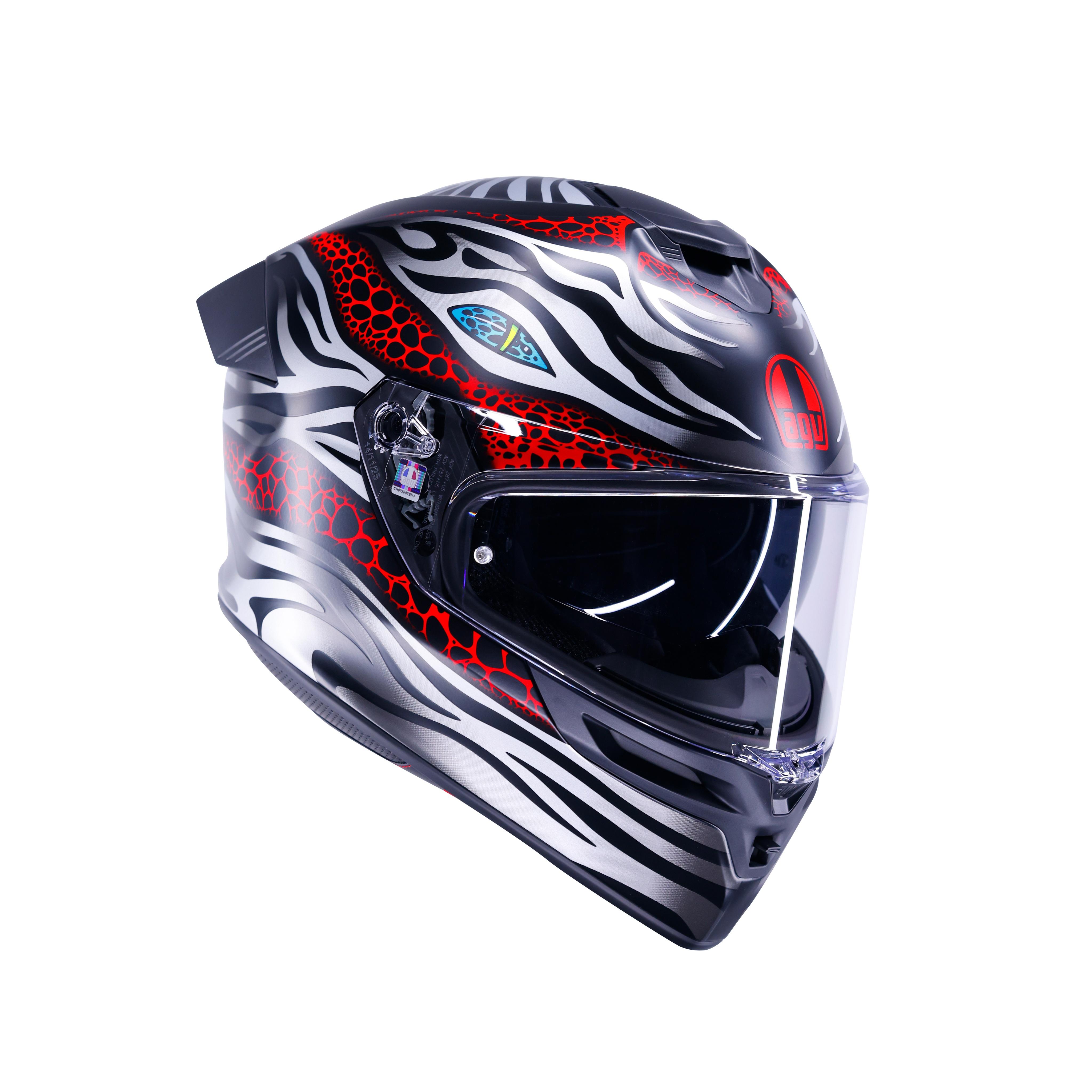 K5 VIVERNA MATT BLACK/GREY/RED - FULL-FACE MOTORCYCLE HELMET E2206 -  - 6