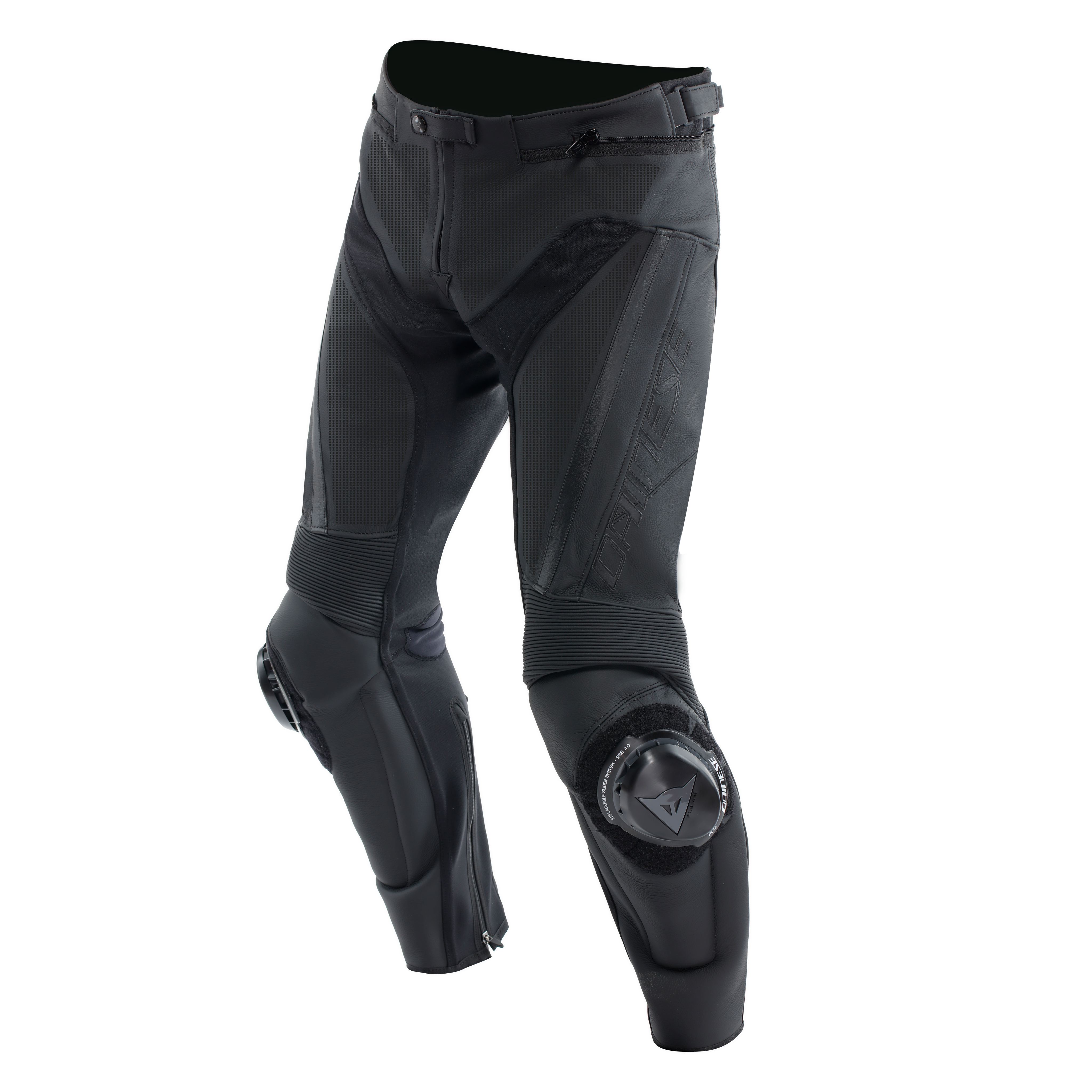 DELTA 4 PERF. LEATHER PANTS - BLACK/BLACK - 1