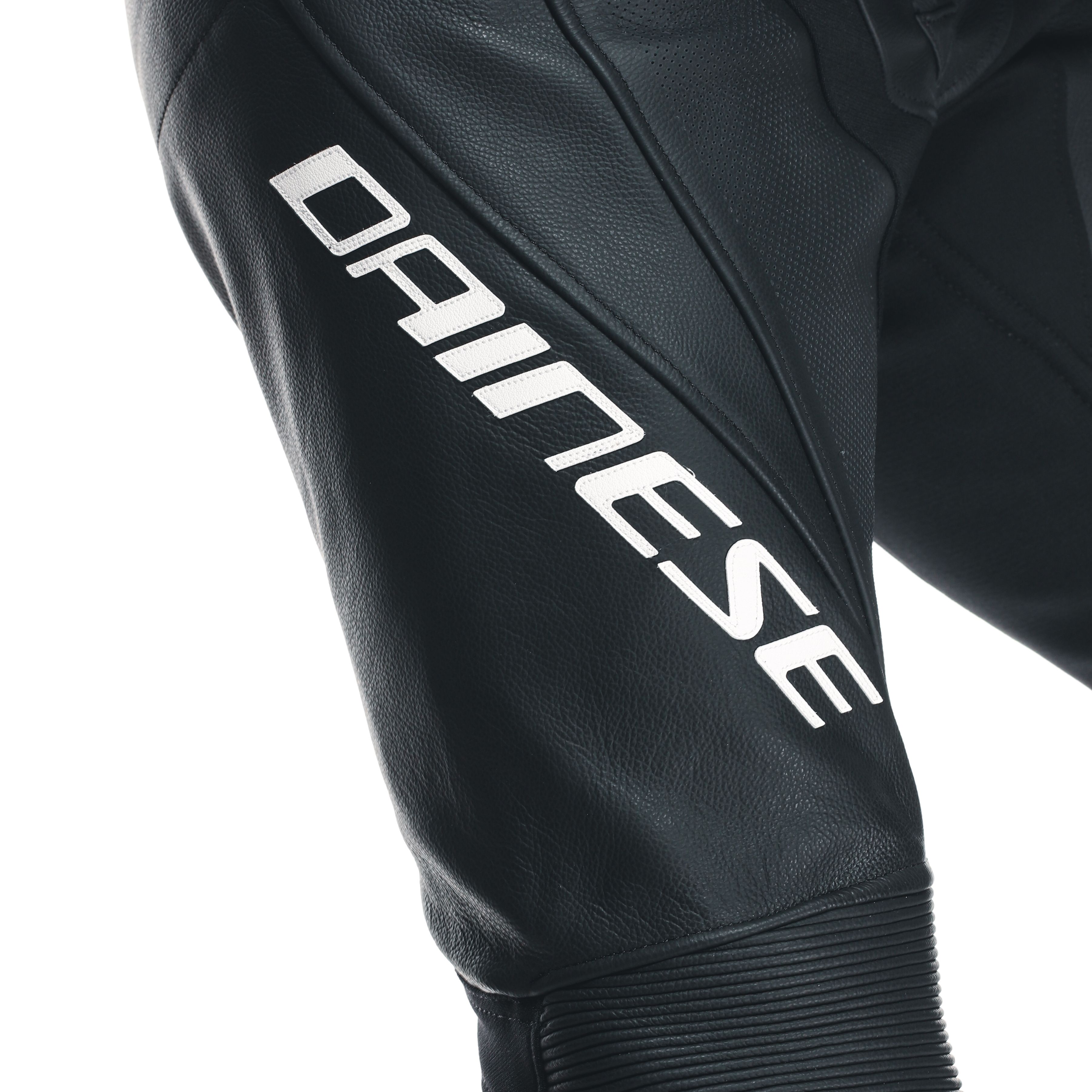 LAGUNA SECA 5 - MEN'S 2-PIECE MOTORCYCLE PERFORATED LEATHER SUIT - BLACK/BLACK/WHITE - 12
