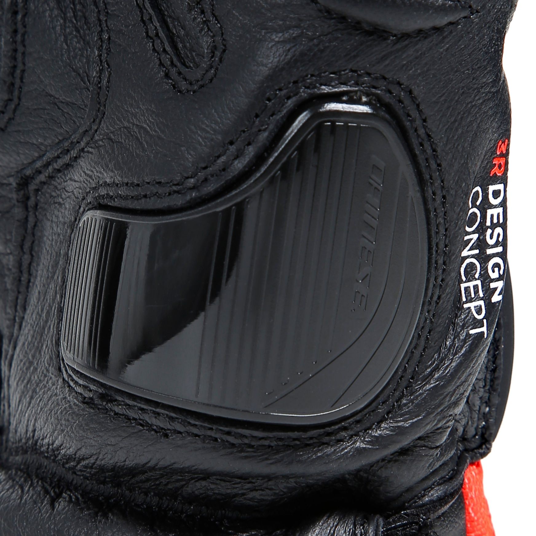 CARBON 4 LONG LEATHER GLOVES - BLACK/FLUO-RED/WHITE - 9
