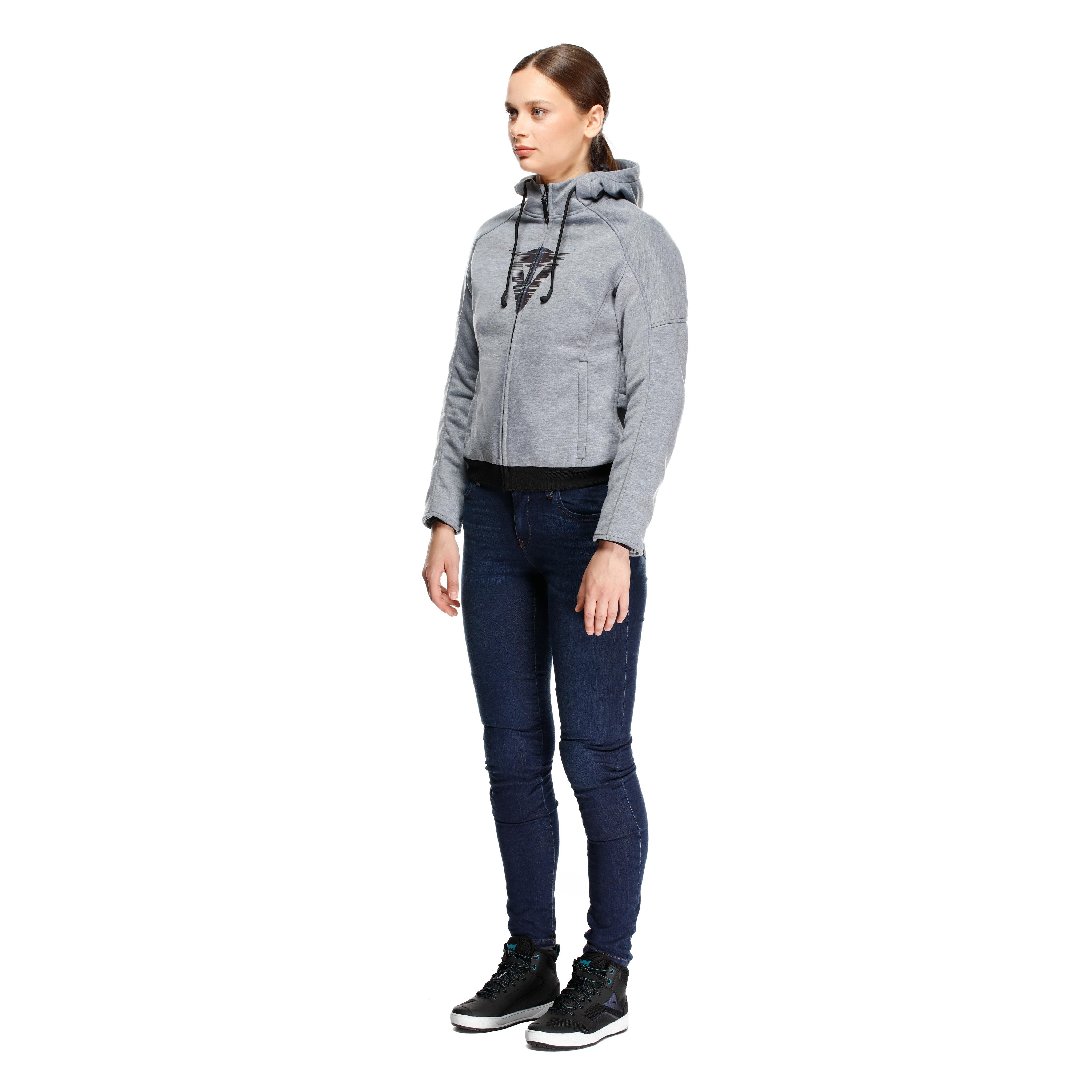 DAEMON-X - SWEAT &Agrave; CAPUCHE DE MOTO AVEC PROTECTIONS FEMME - GREY-MELANGE - 17