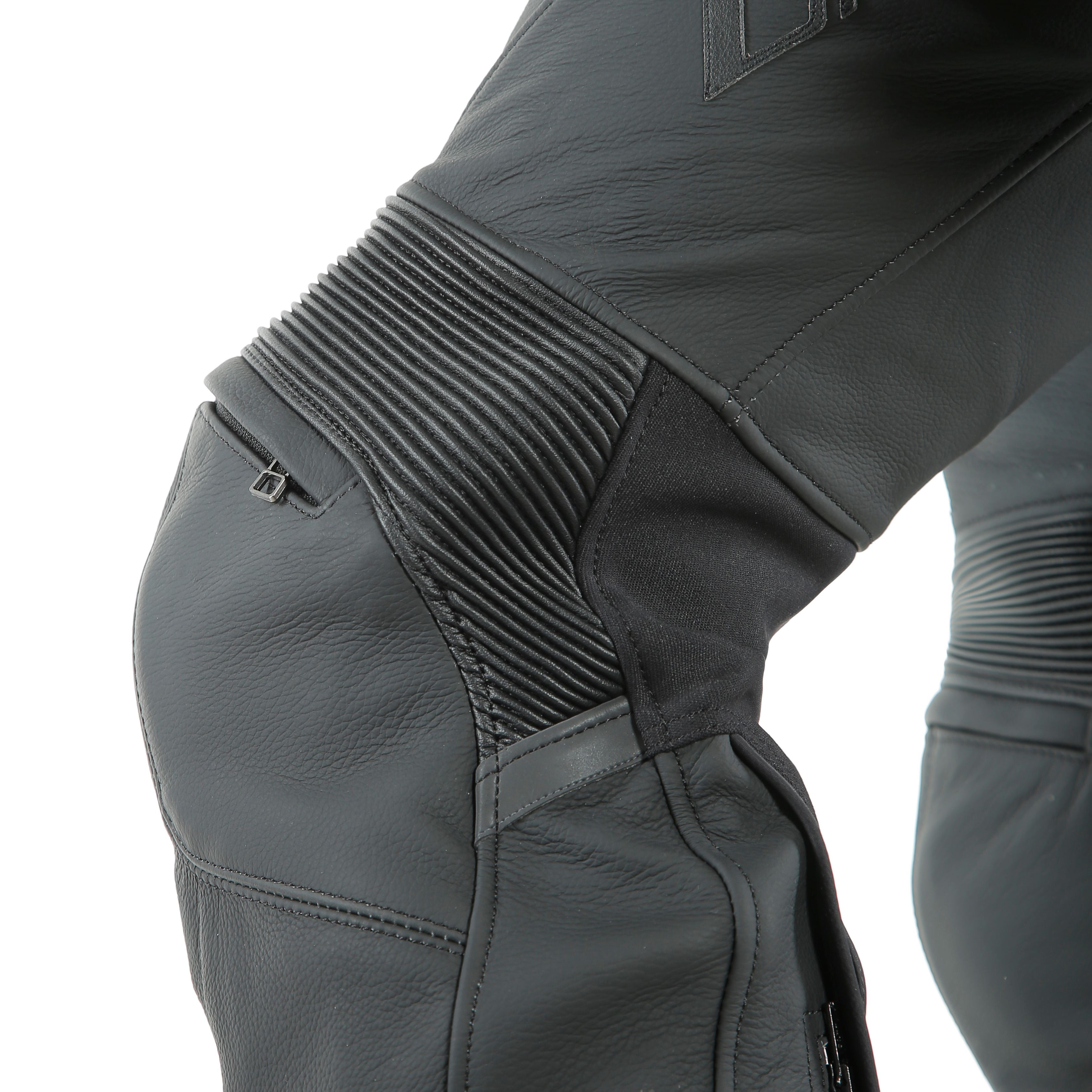 PONY 3 - MEN'S MOTORCYCLE PERFORATED LEATHER PANTS | BLACK-MATT