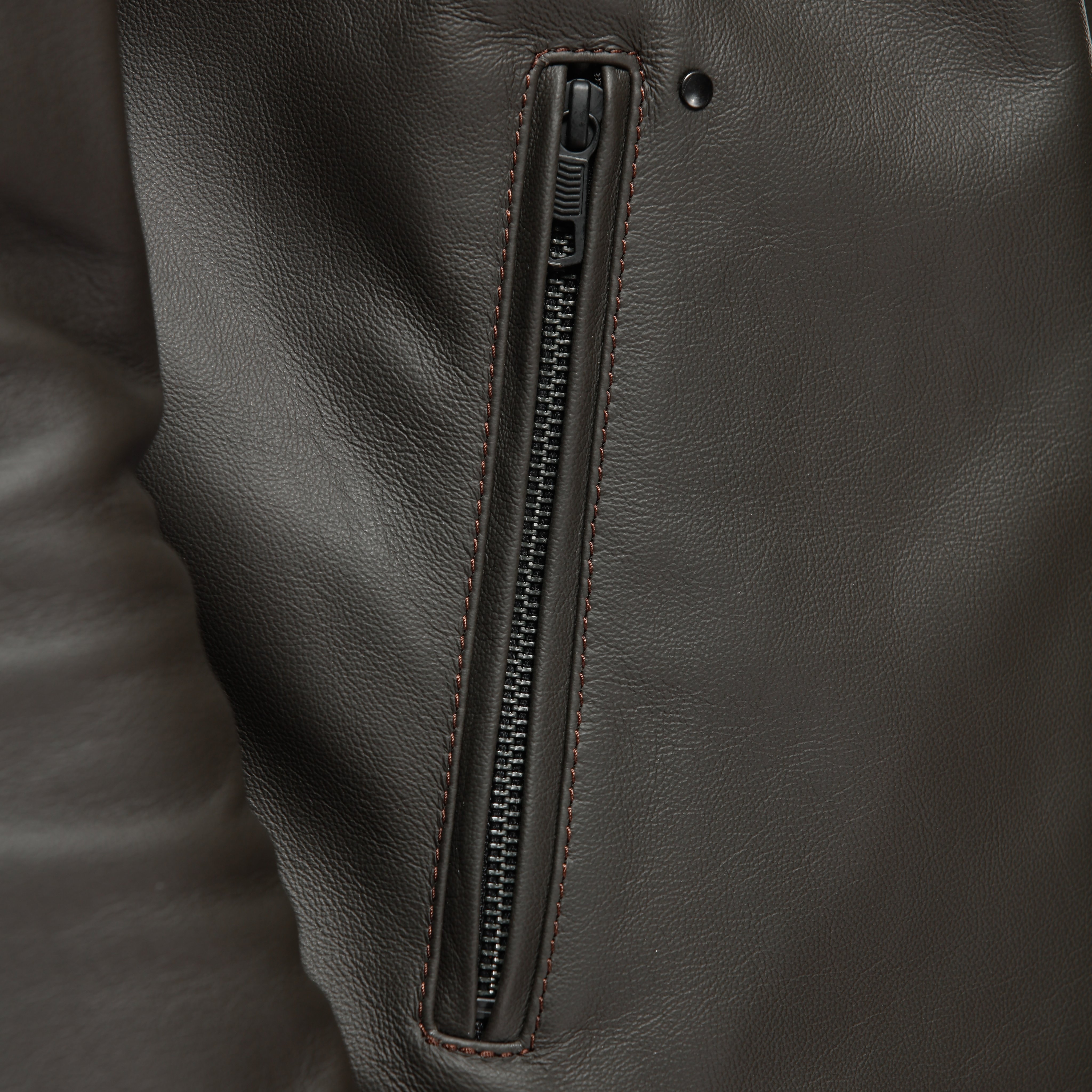 FULCRO - MEN'S MOTORCYCLE LEATHER JACKET - DARK-BROWN - 8
