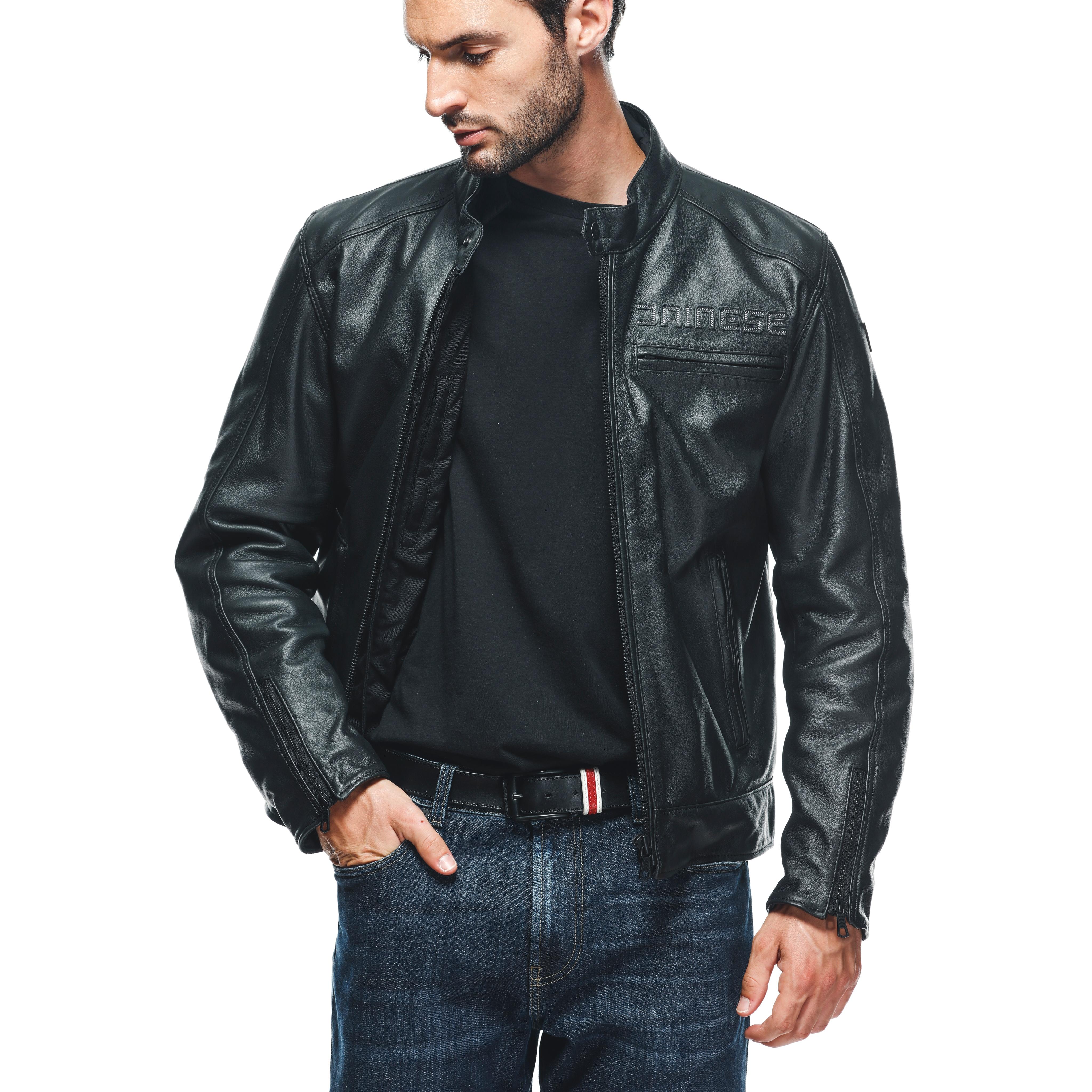 ZAURAX - MEN'S MOTORCYCLE LEATHER JACKET - BLACK - 7
