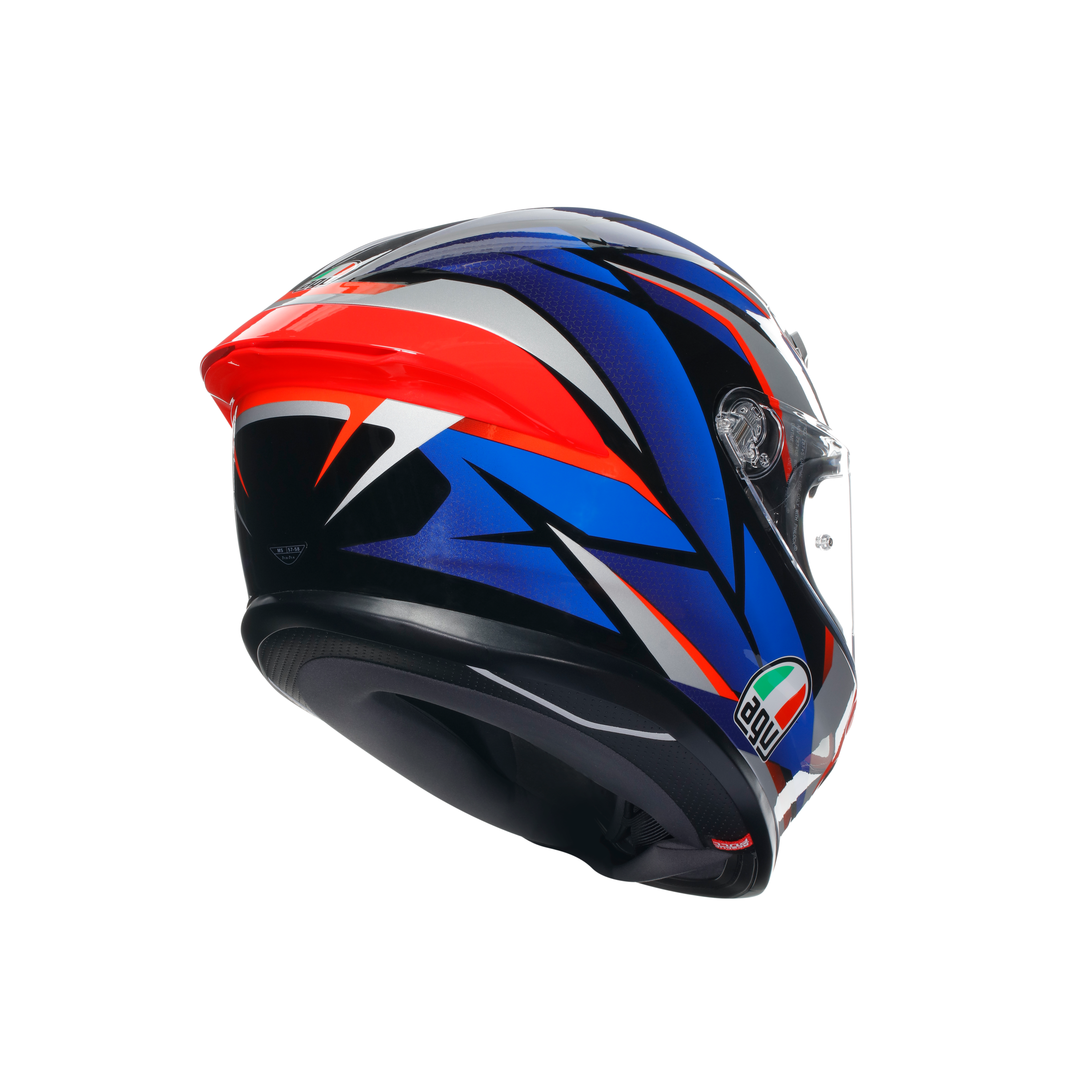 K6 S SLASHCUT BLACK/BLUE/RED - MOTORBIKE FULL FACE HELMET E2206 -  - 6
