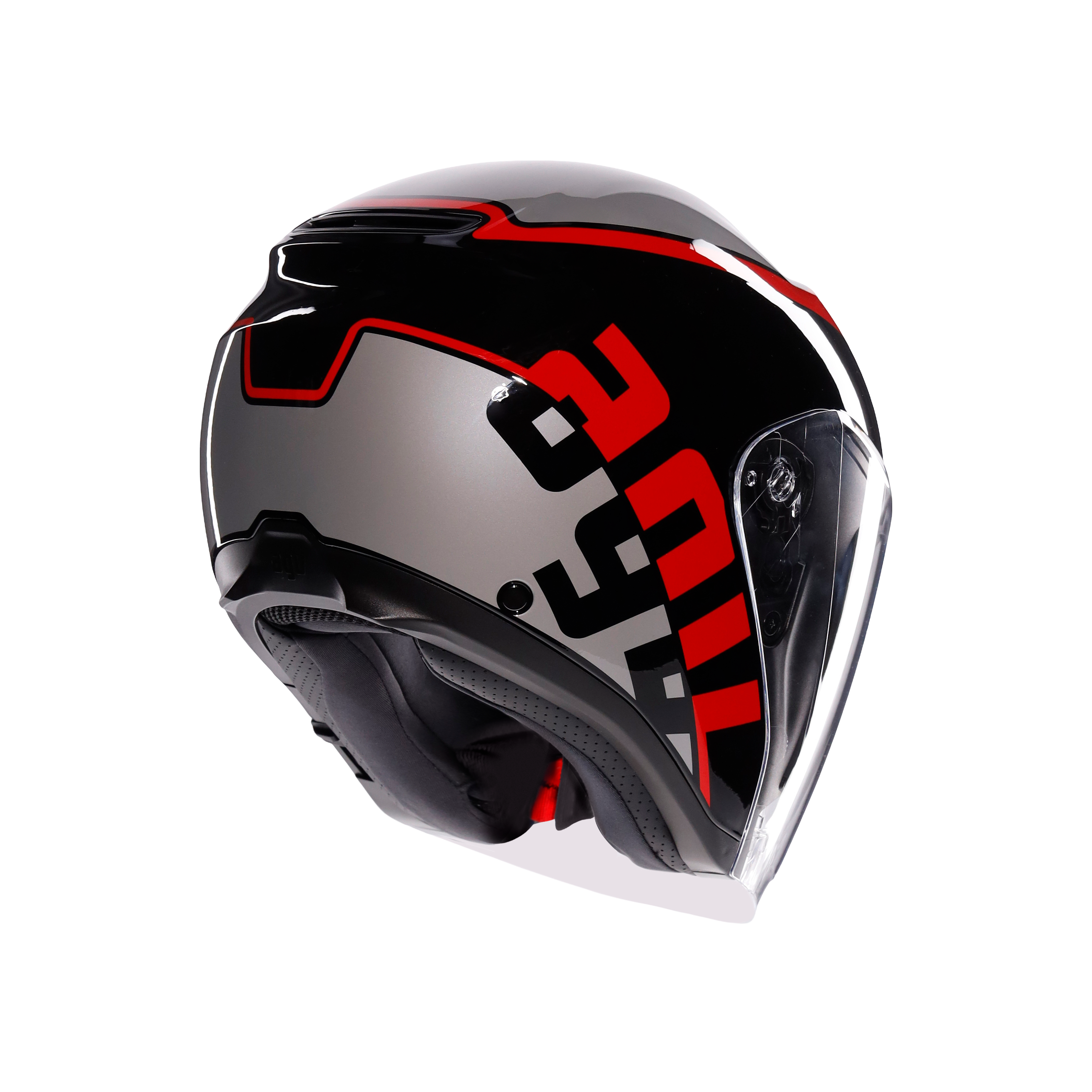 IRIDES CASQUE MOTO JET E2206 - VALENZA MATT GREY/BLACK/RED -  - 4