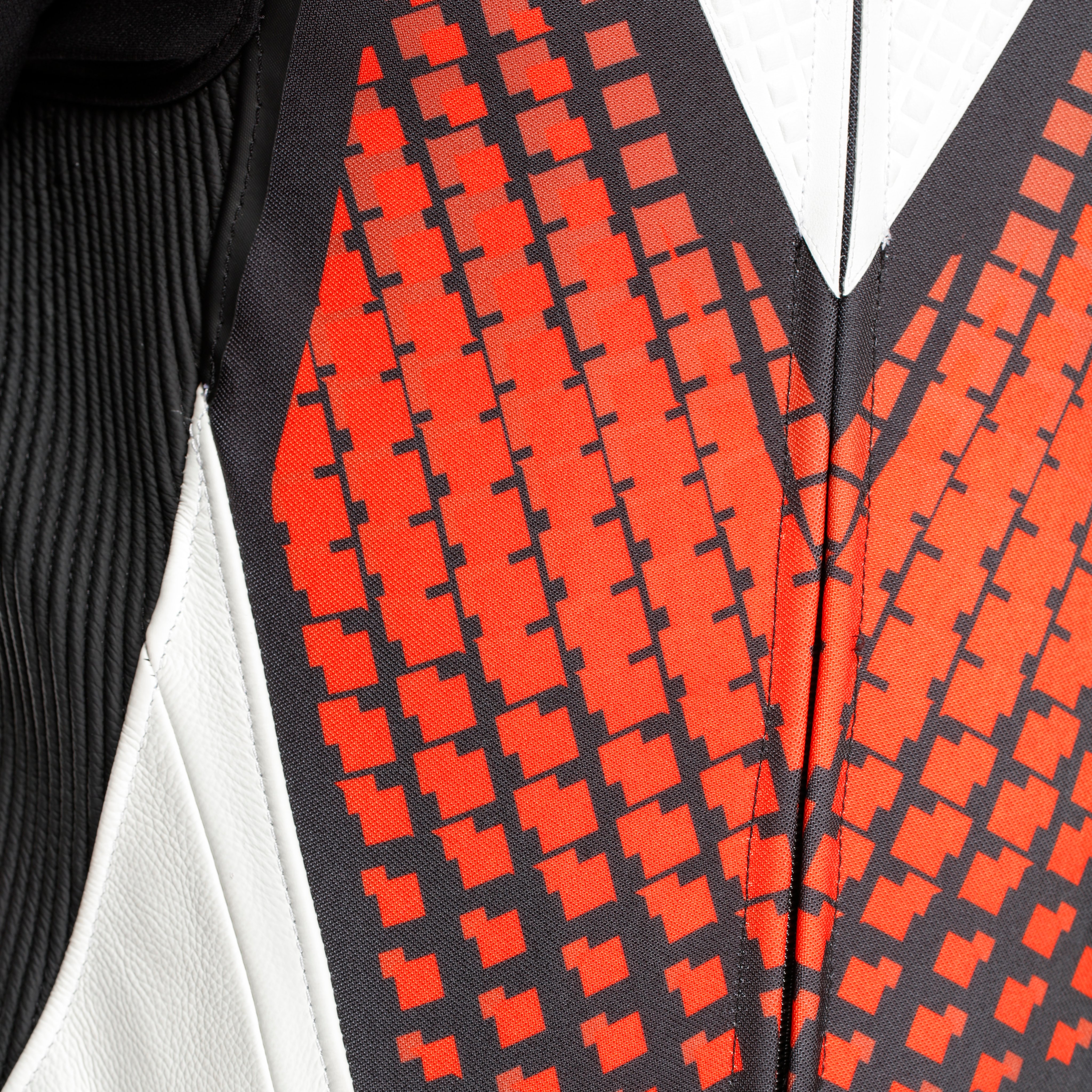 LAGUNA SECA 6 - PERFORATED ONE-PIECE LEATHER RACING SUIT - BLACK/WHITE/RED-FLUO - 10