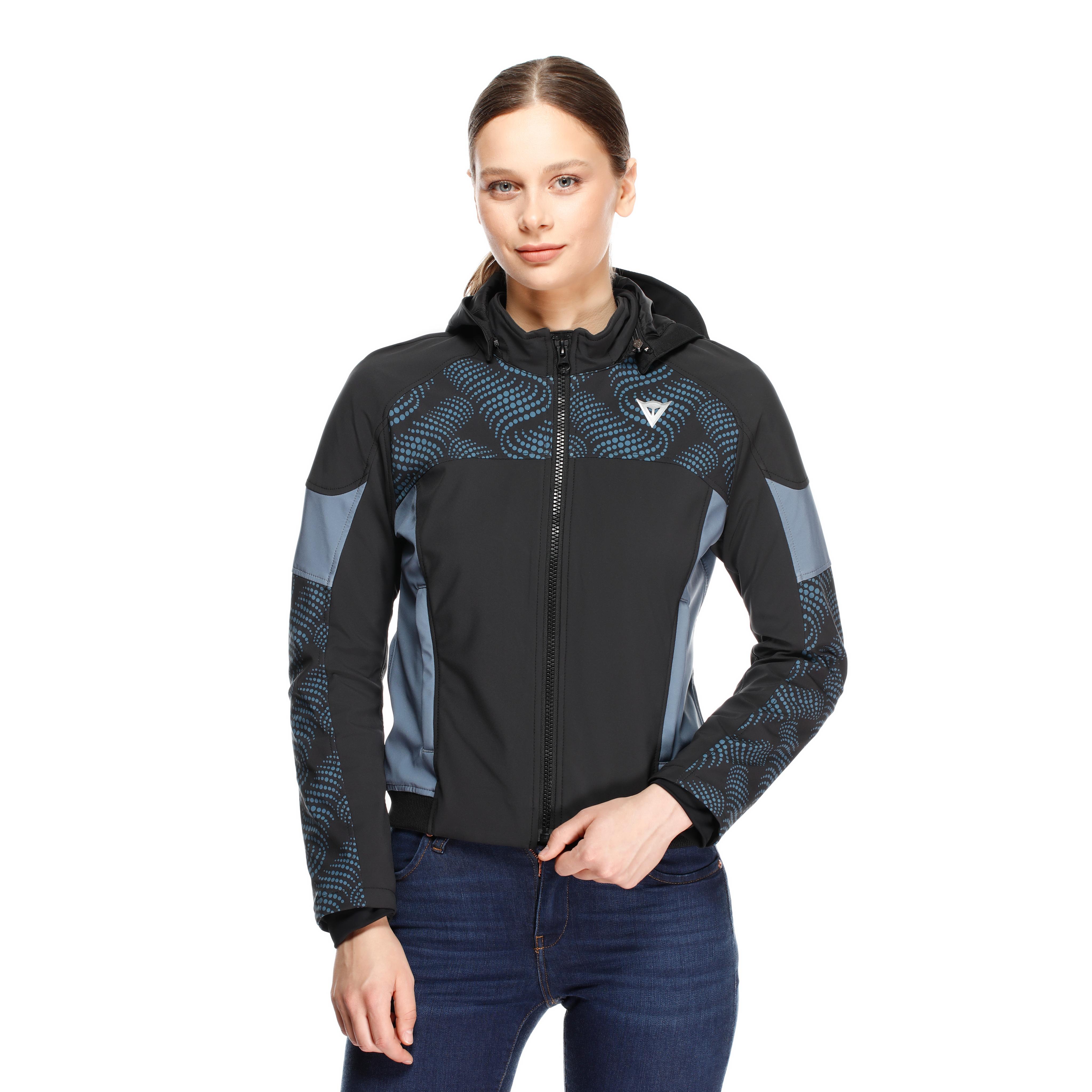 IGNITE 2 - BLOUSON MOTO EN TISSU FEMME - BLACK/BLUE MIRAGE - 3