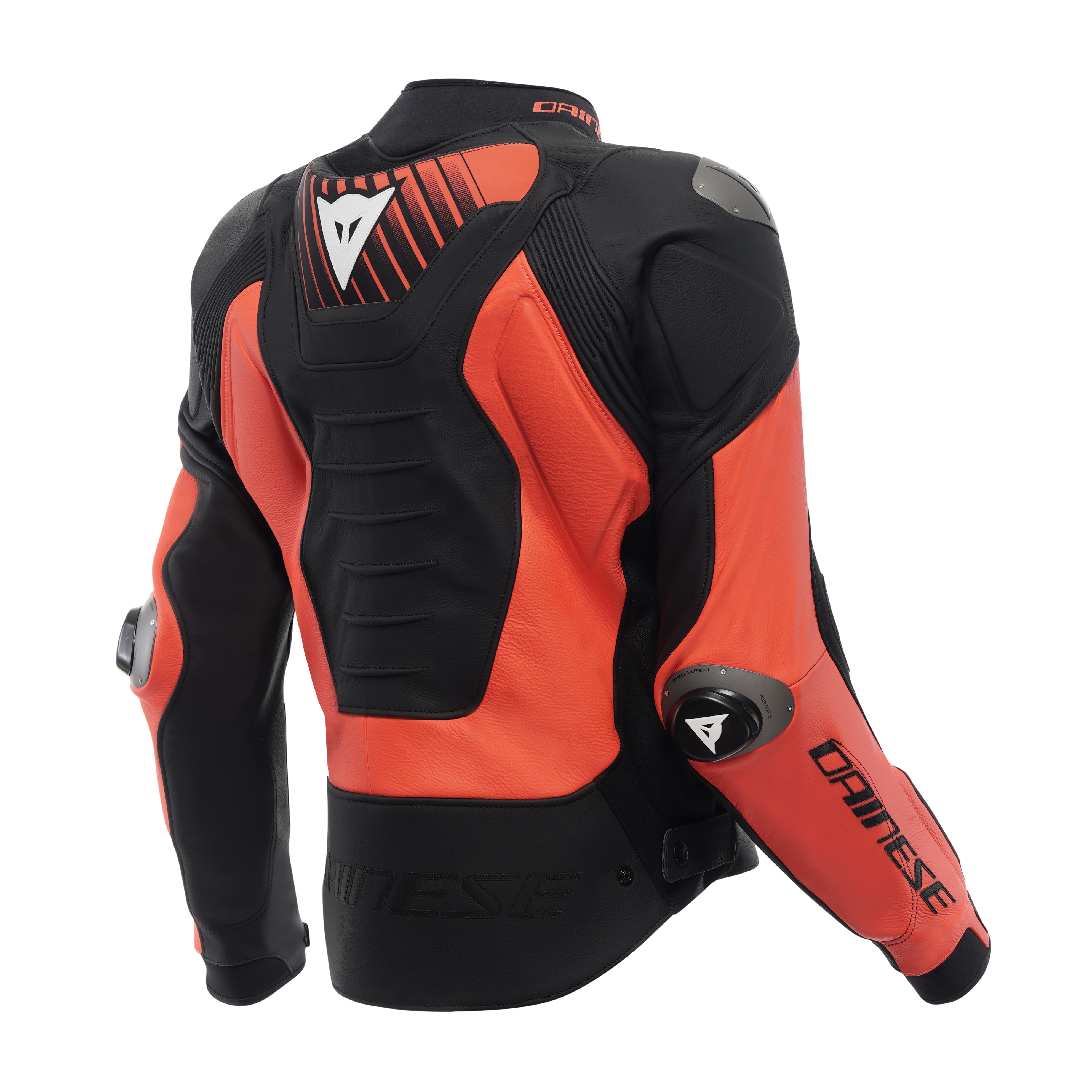 SUPER SPEED 5 LEATHER JACKET - BLACK/RED-FLUO/WHITE - 2