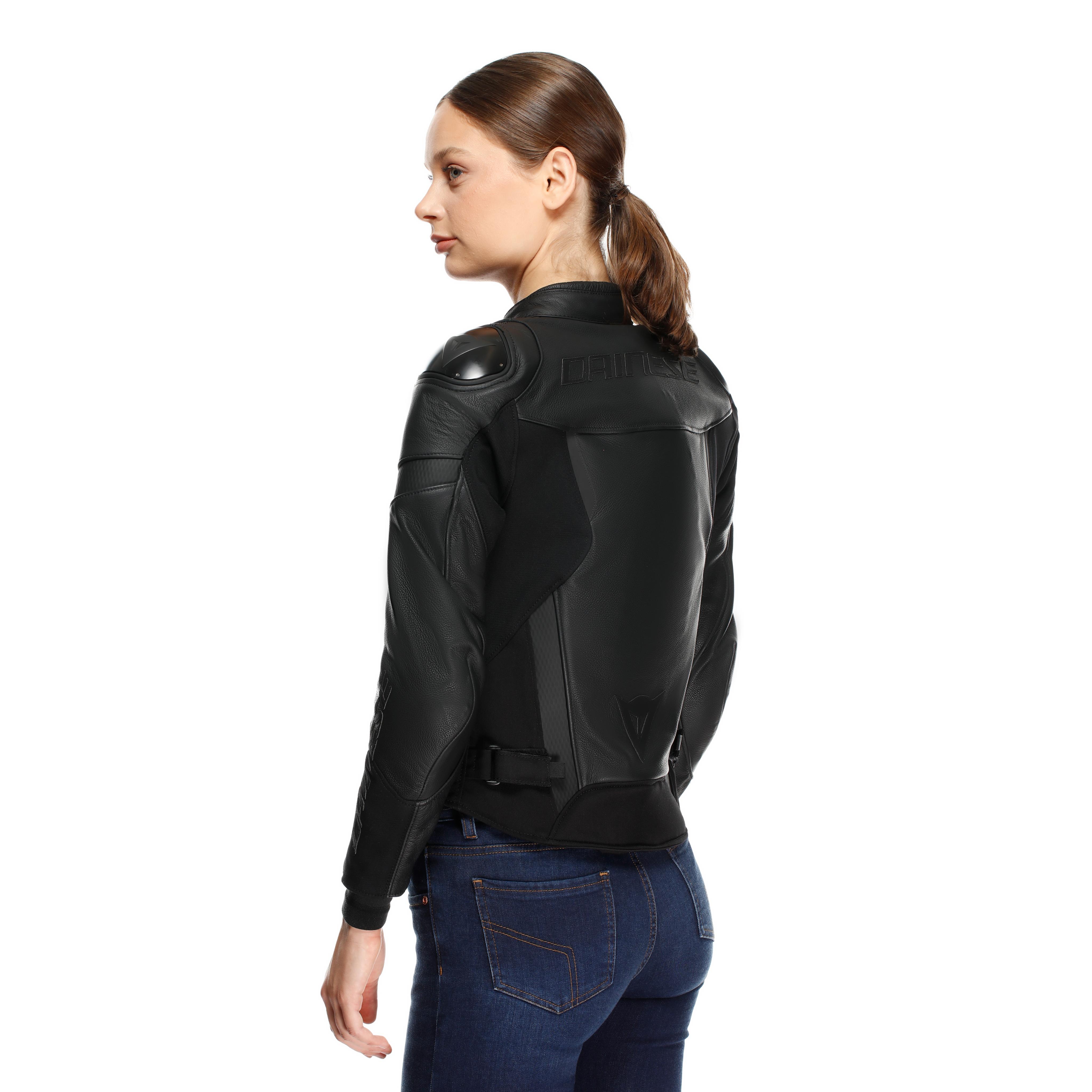 IPERATTIVA - MOTORRADJACKE AUS LEDER UND STOFF F&Uuml;R DAMEN - BLACK/BLACK - 5