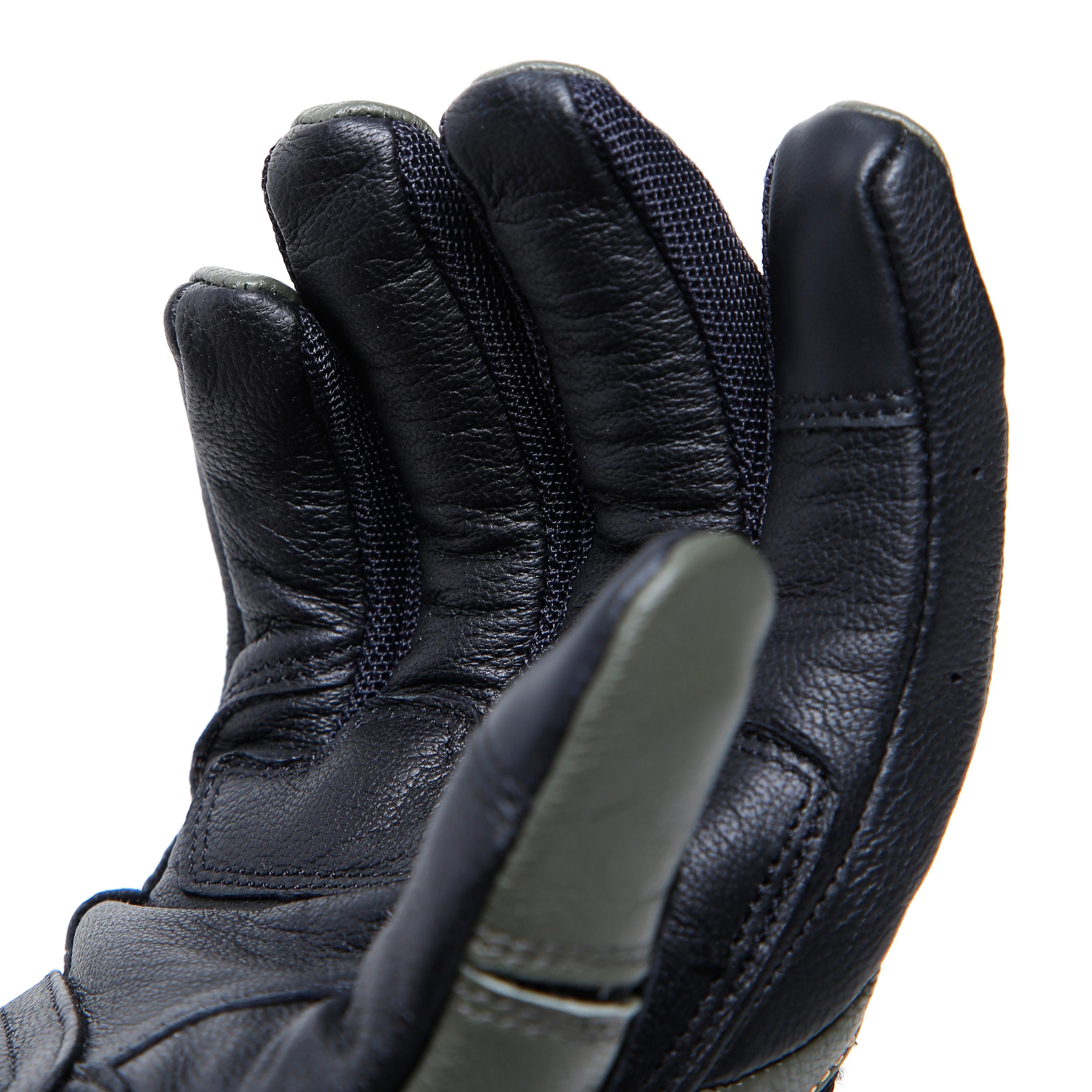 KARAKUM ERGO-TEK - MEN'S MOTORCYCLE TEXTILE GLOVES | BLACK/ARMY