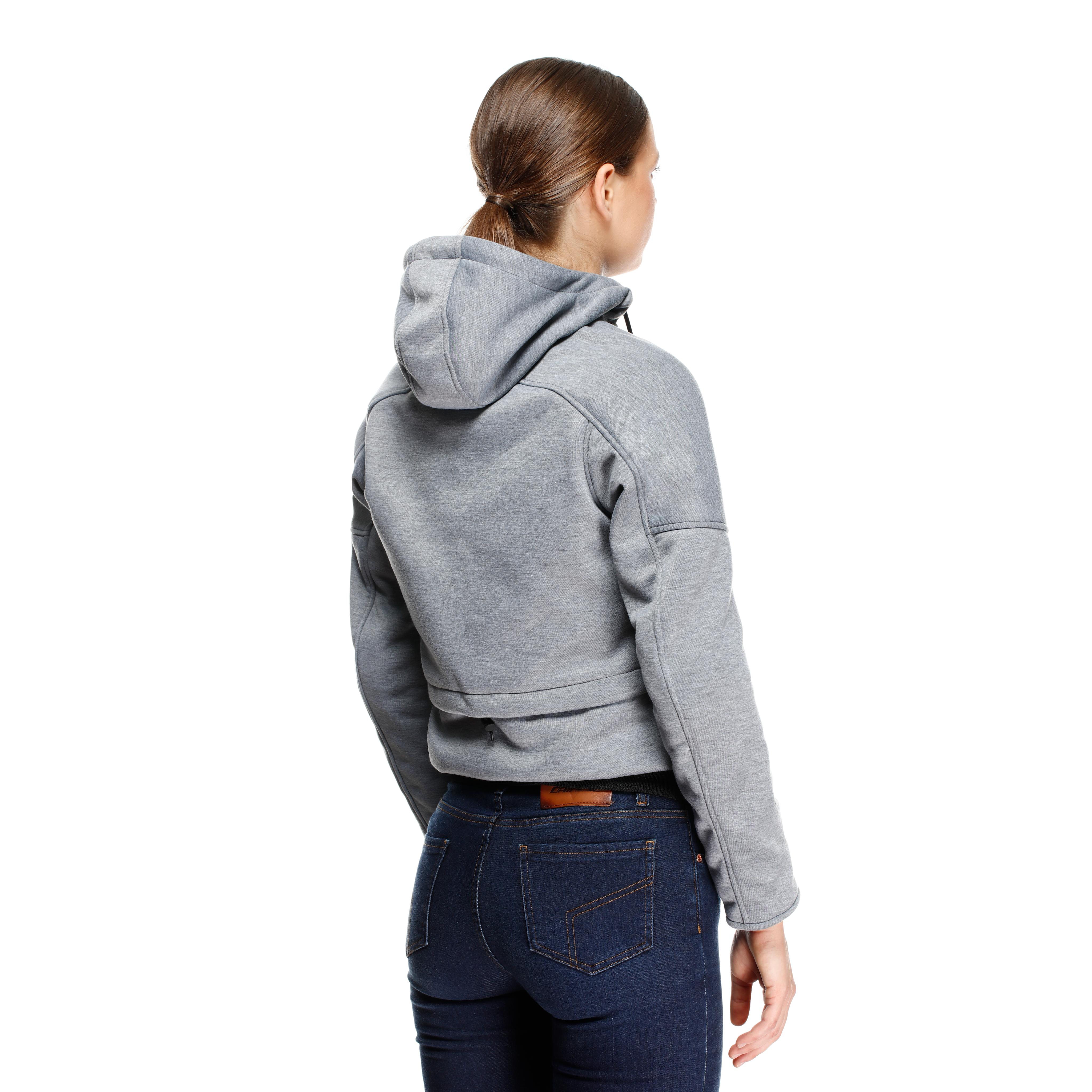 DAEMON-X - SWEAT &Agrave; CAPUCHE DE MOTO AVEC PROTECTIONS FEMME - GREY-MELANGE - 6