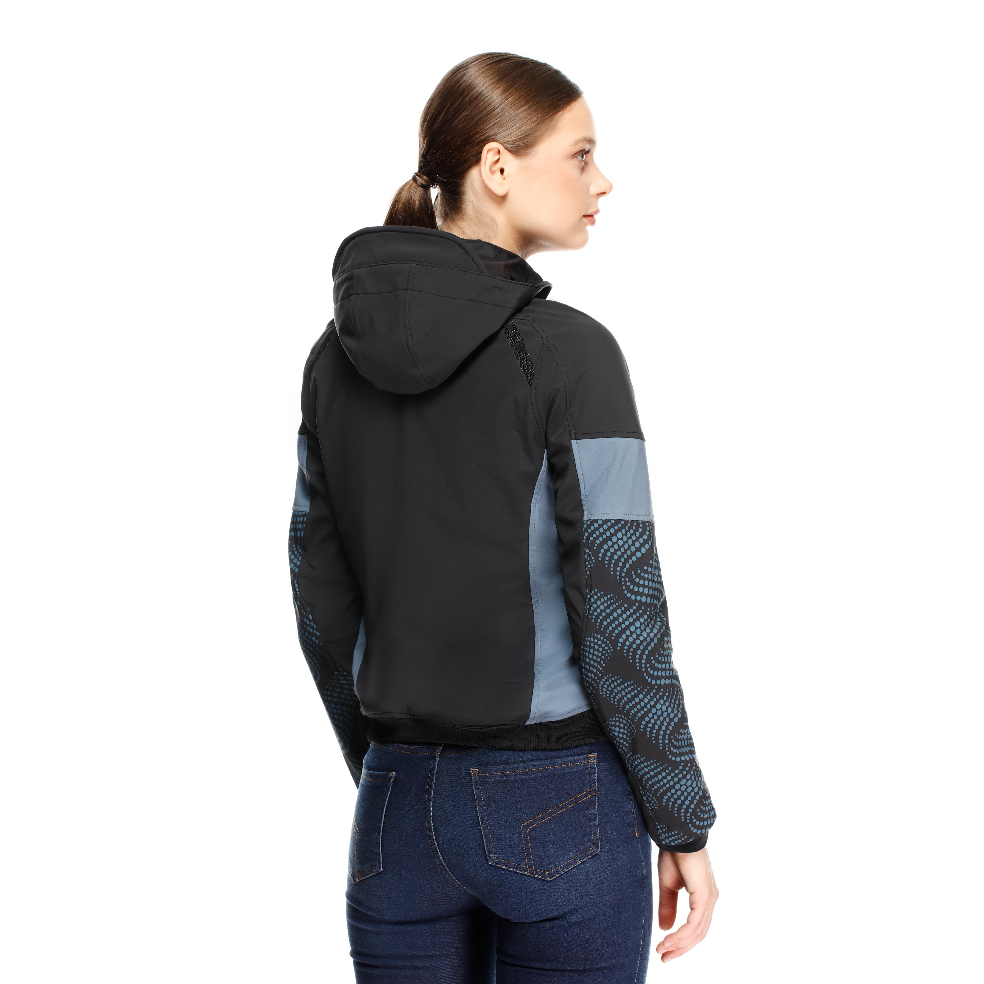 IGNITE 2 - BLOUSON MOTO EN TISSU FEMME - BLACK/BLUE MIRAGE - 5