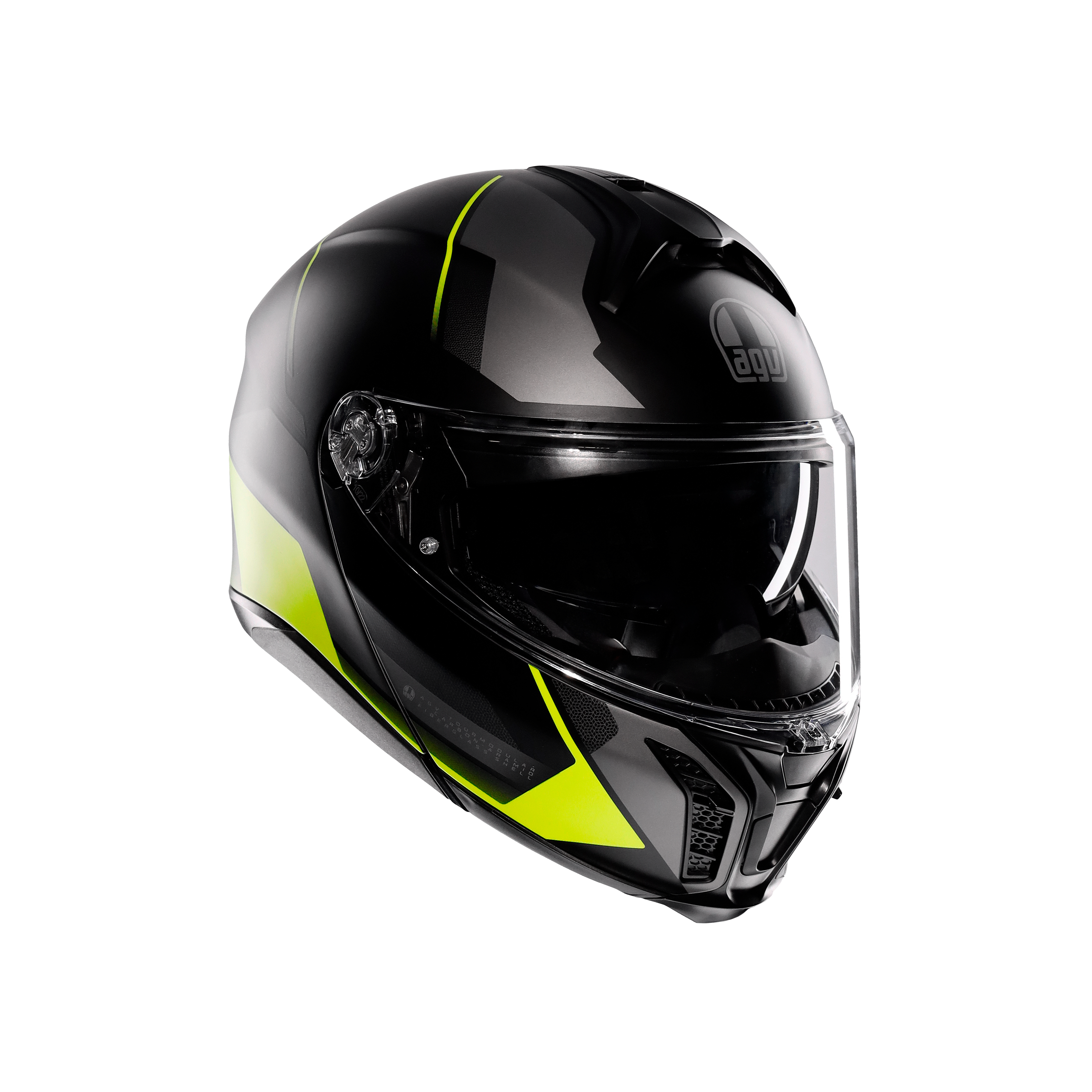 TOURMODULAR PERCEPTION MATT BLACK/YELLOW FLUO - CASQUE MOTO MODULAIRE E2206 -  - 6