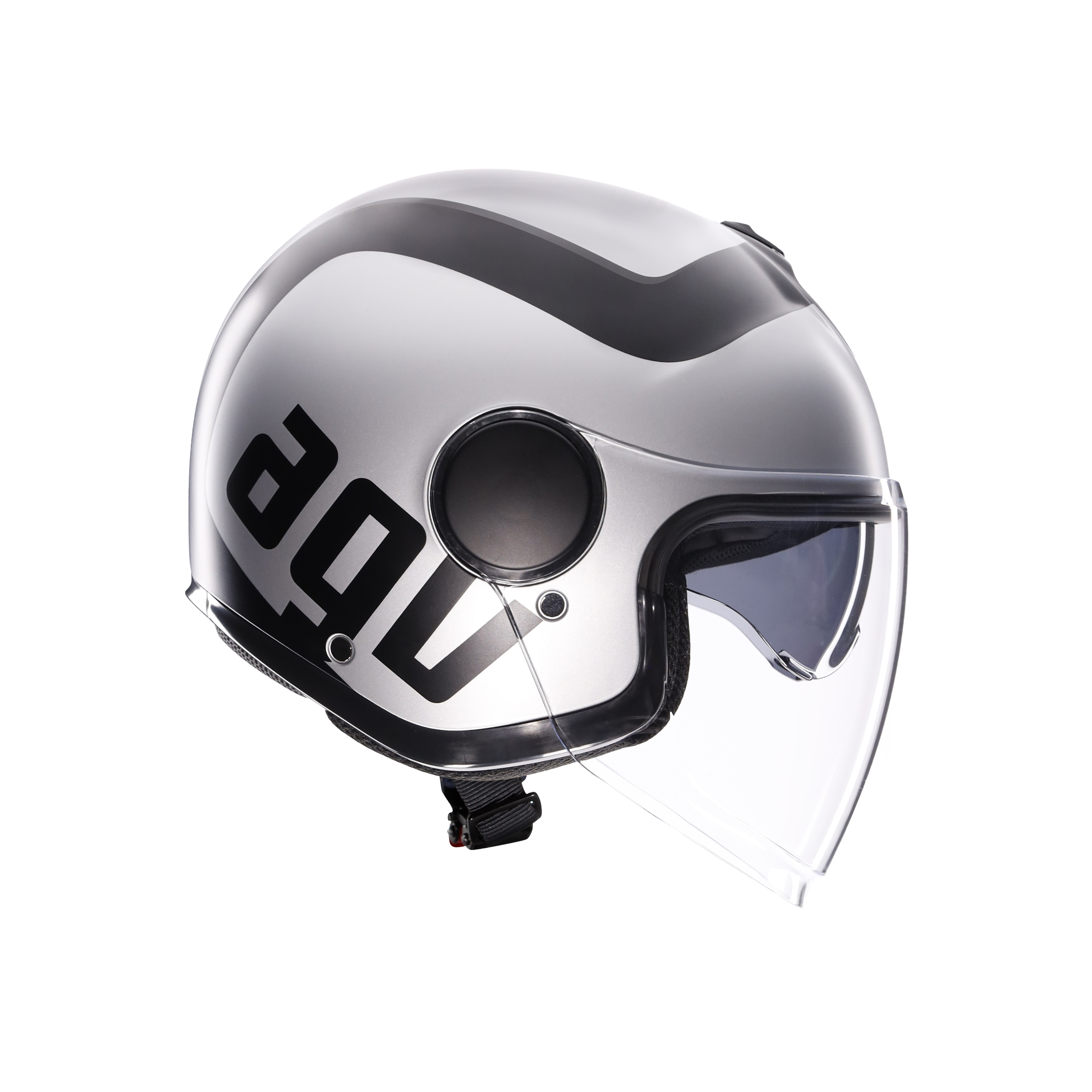 ETERES RIMINI MATT GREY/BLACK - MOTORBIKE OPEN FACE HELMET E2206 -  - 3