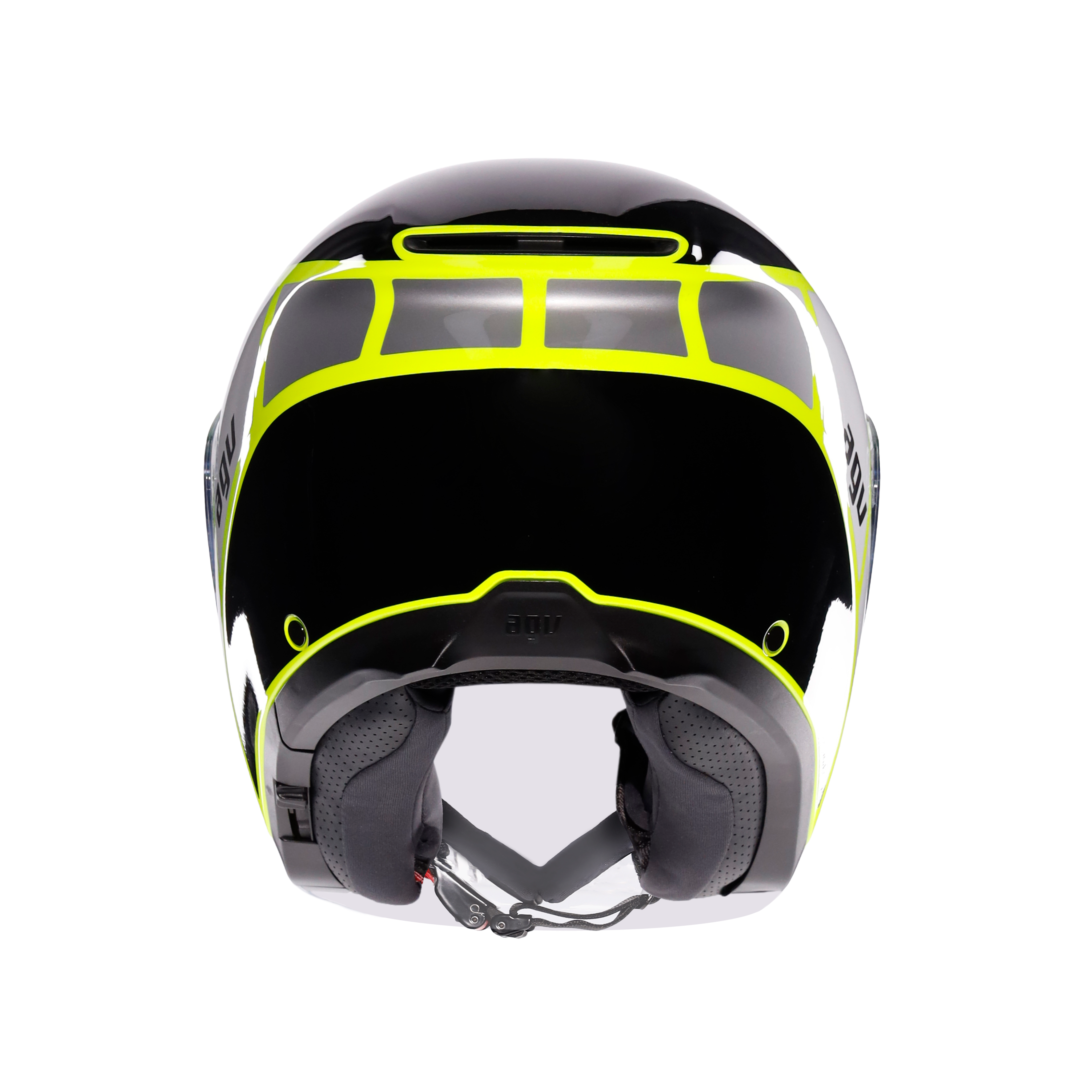 IRIDES DAVAO BLACK/GREY/YELLOW FLUO - MOTORBIKE OPEN FACE HELMET E2206 -  - 5
