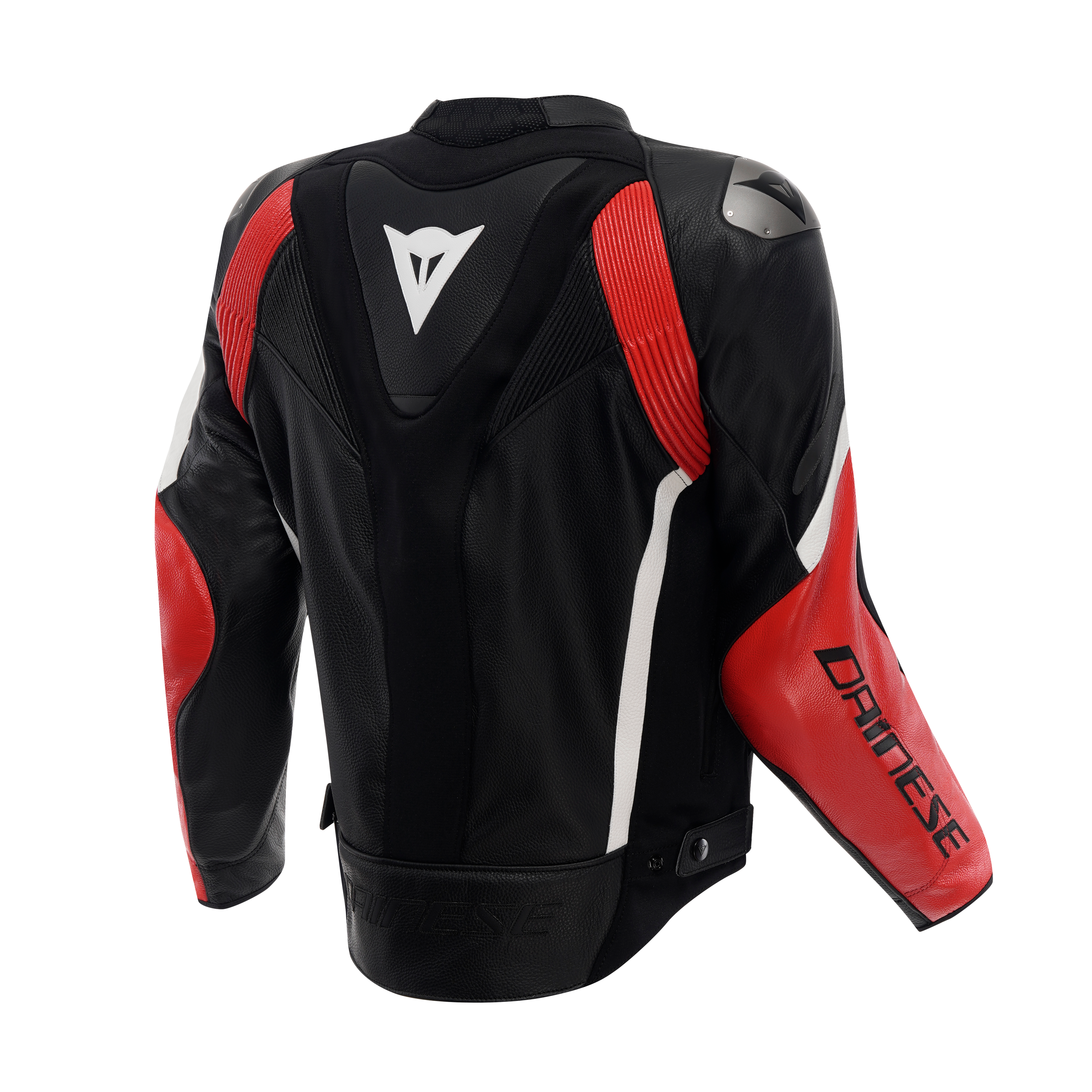 AVRO 6 LEATHER JACKET - BLACK/RED-LAVA/WHITE - 2