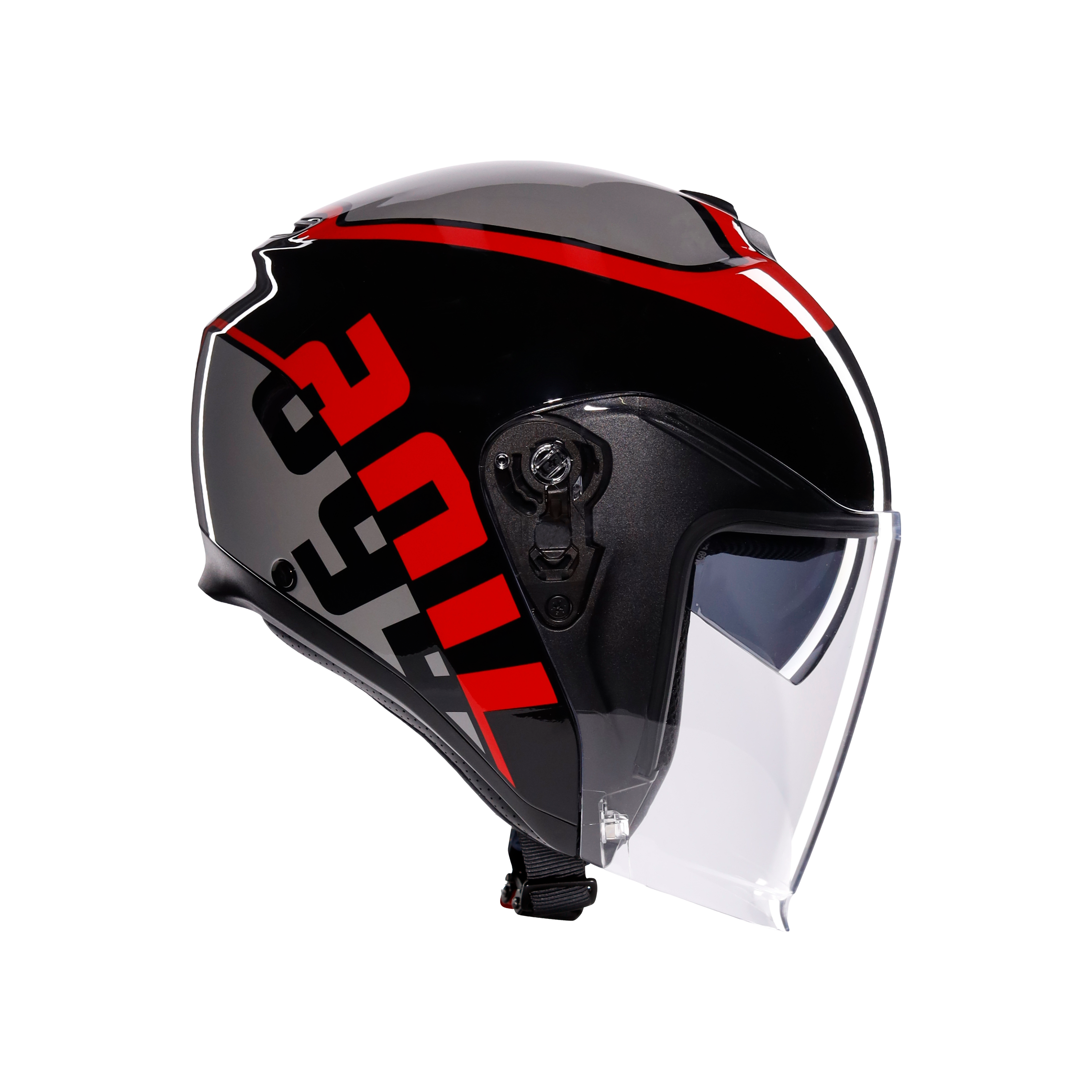 IRIDES CASQUE MOTO JET E2206 - VALENZA MATT GREY/BLACK/RED -  - 1