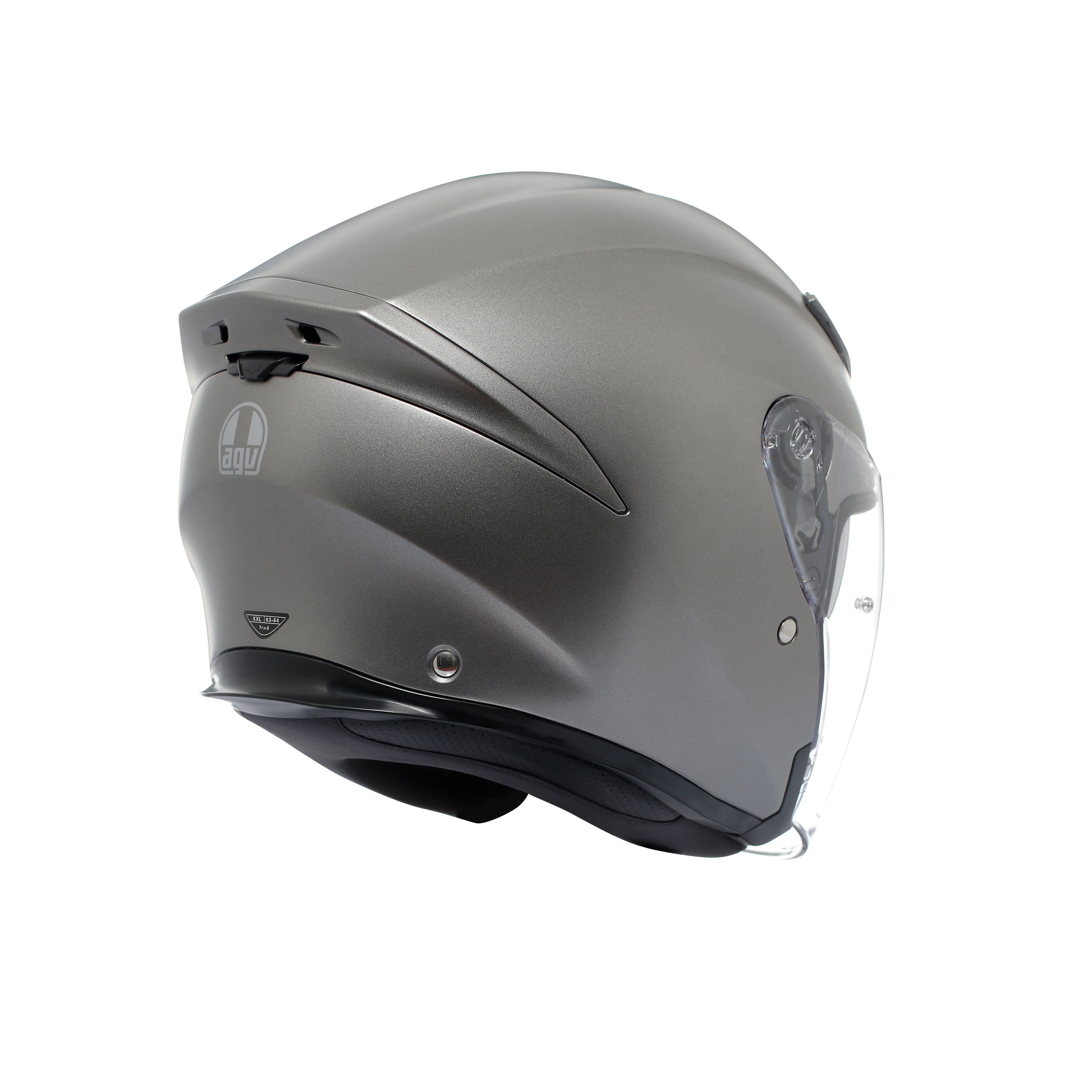 K5 JET EVO MONO MATT LUNA GREY - MOTORBIKE OPEN FACE HELMET E2206 -  - 6