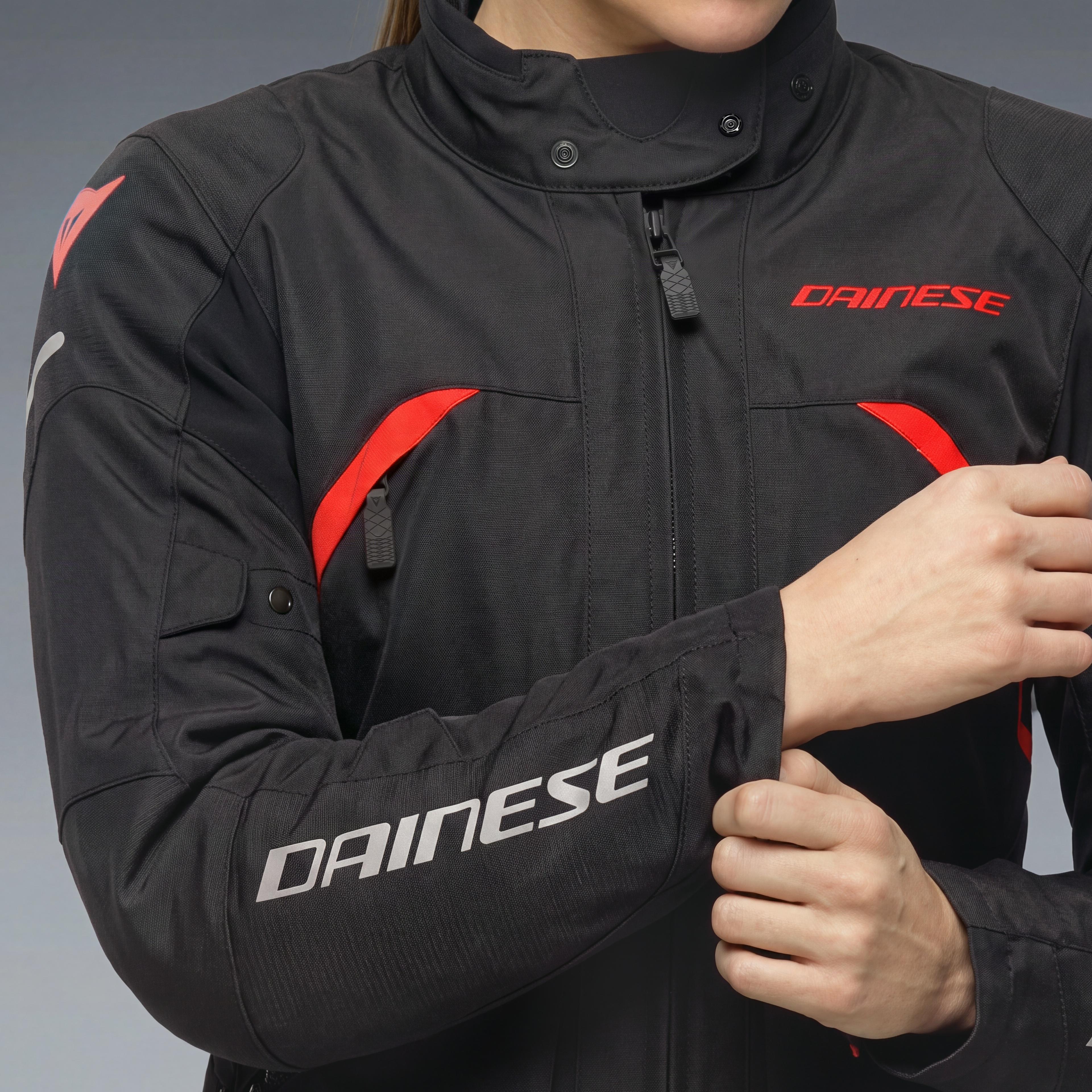 TEMPEST 4 D-DRY - MOTORCYCLE JACKET WATERPROOF WOMEN - BLACK/BLACK/RED - 5