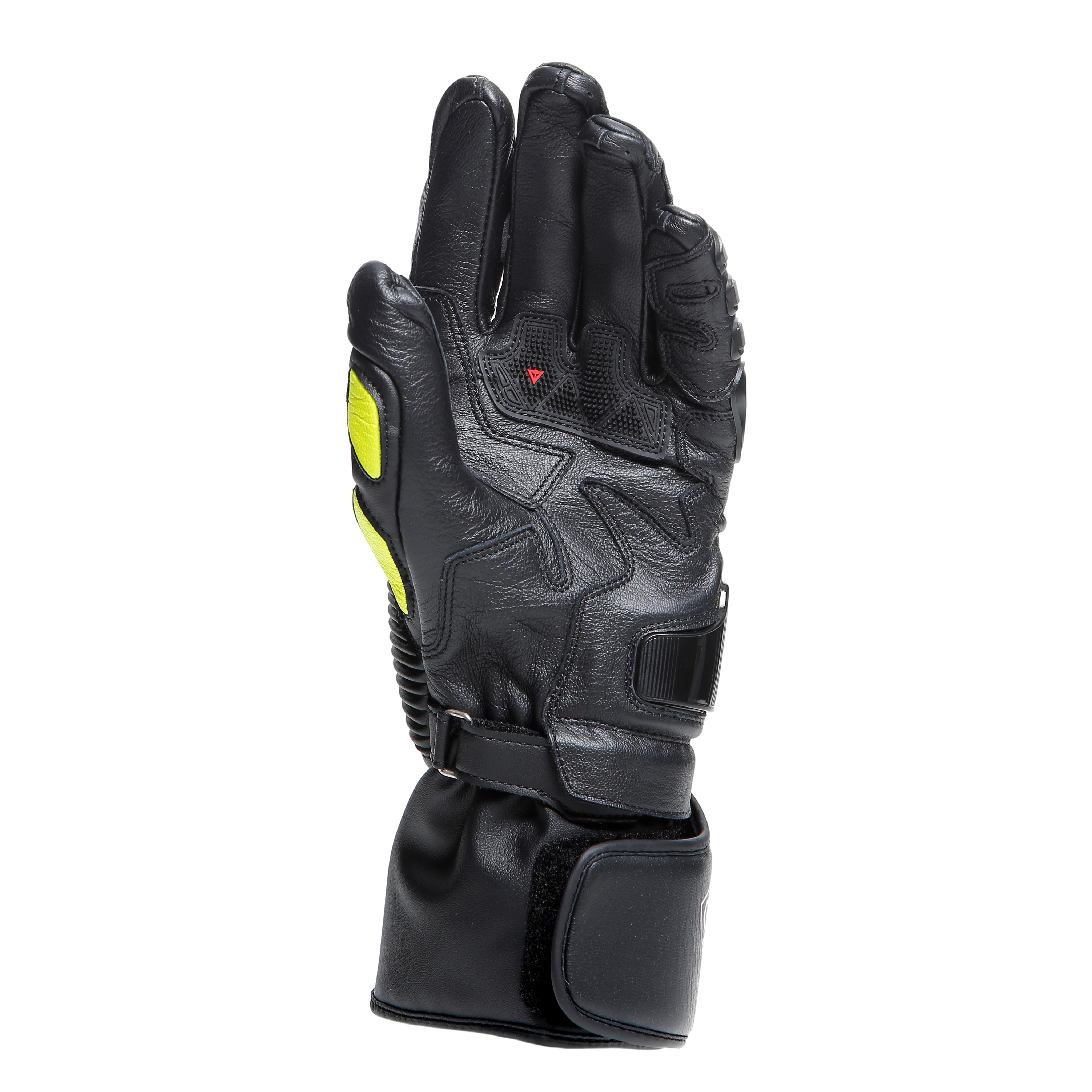 DRUID 4 - MEN'S MOTORCYCLE LEATHER GLOVES - BLACK/CHARCOAL-GRAY/FLUO-YELLOW - 3