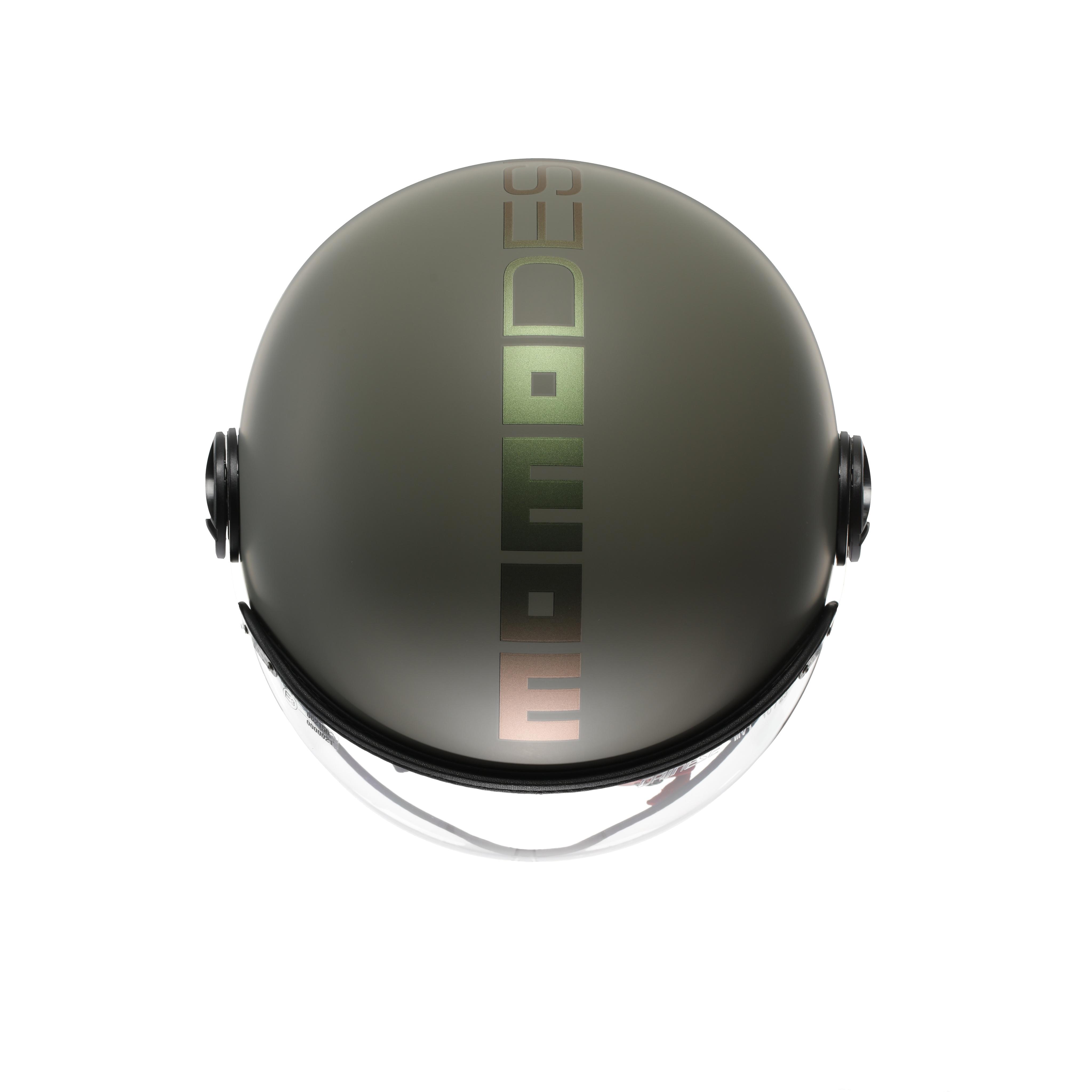 MOMODESIGN FGTR CLASSIC FLIP MATT GREEN / BRONZE - JET HELMET WITH VISOR E2206 -  - 6