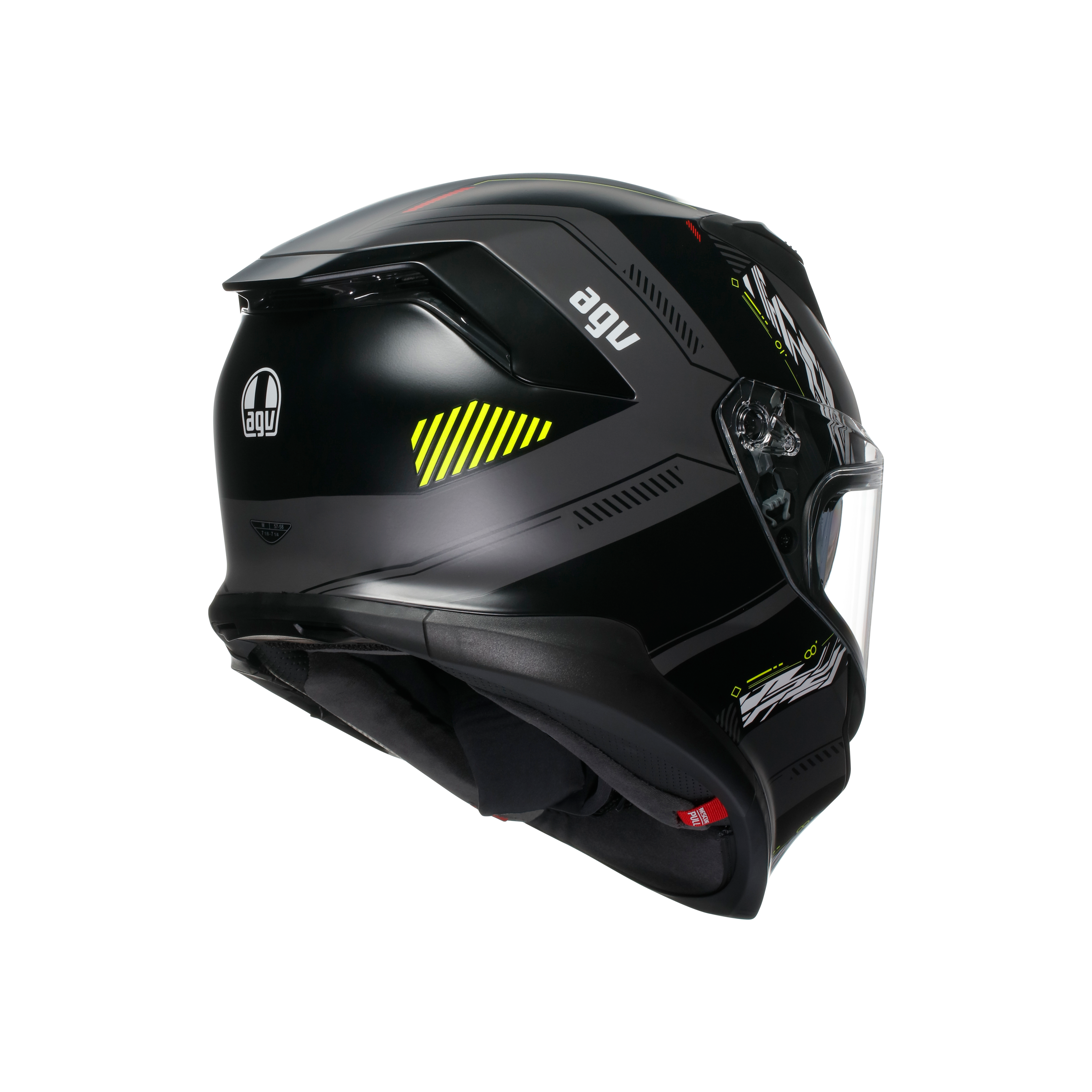 K7 MPLK KYBER MATT GREY/YELLOW FLUO - MOTORBIKE FULL FACE HELMET DOT (E2206) -  - 4