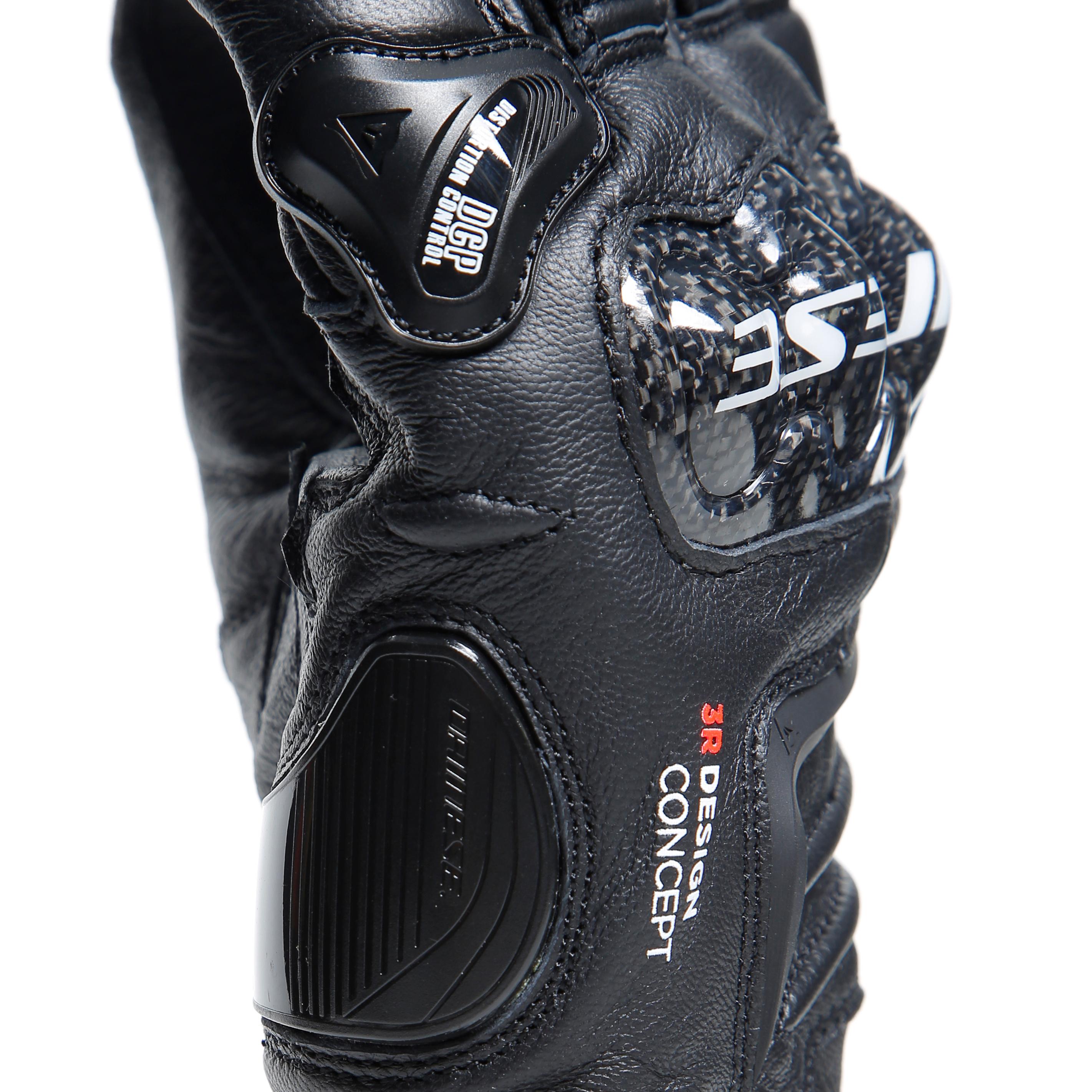 CARBON 4 - MEN'S MOTORCYCLE LONG LEATHER GLOVES - BLACK/BLACK/BLACK - 9