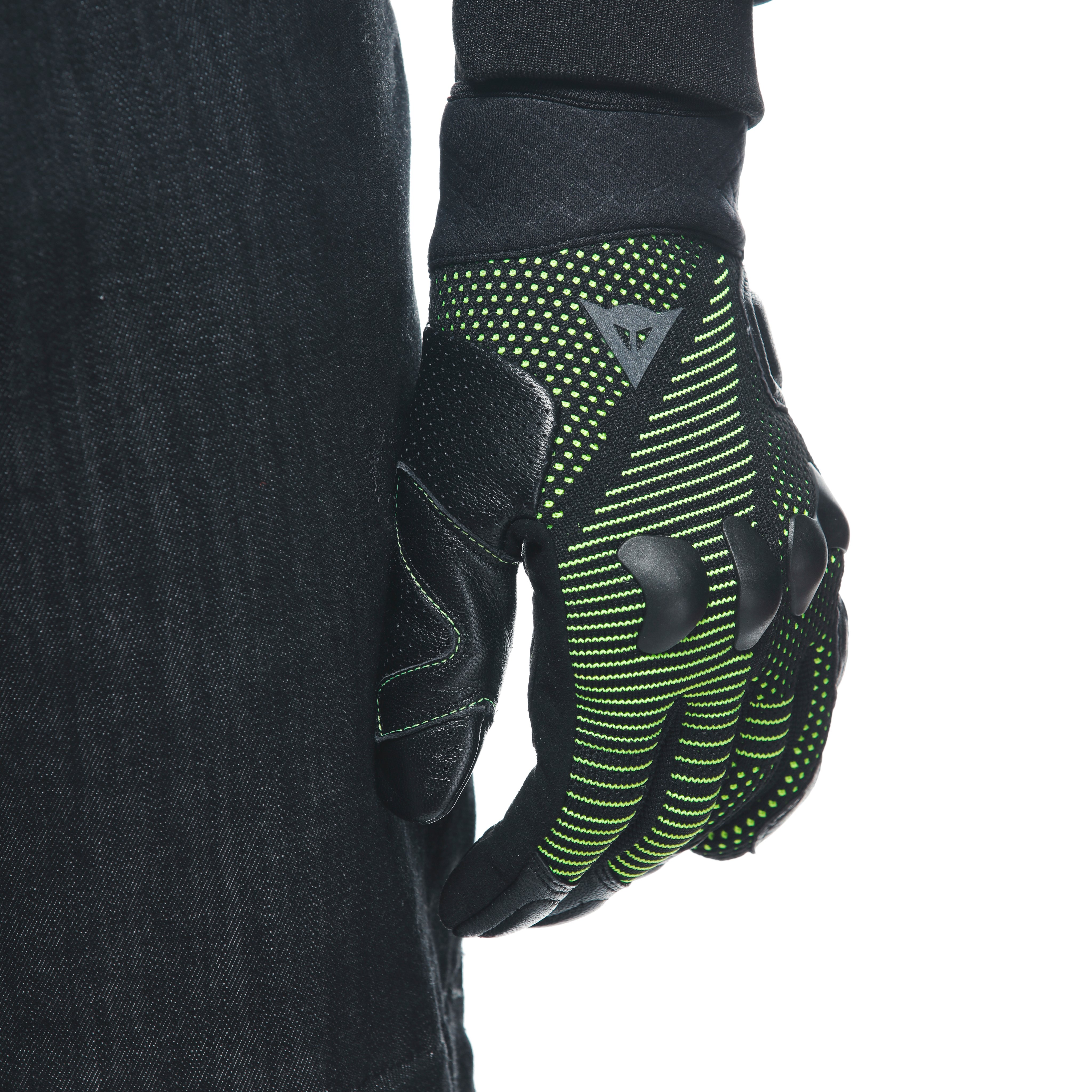UNRULY ERGO-TEK - MEN'S MOTORCYCLE TEXTILE GLOVES - ANTHRACITE/ACID-GREEN - 11