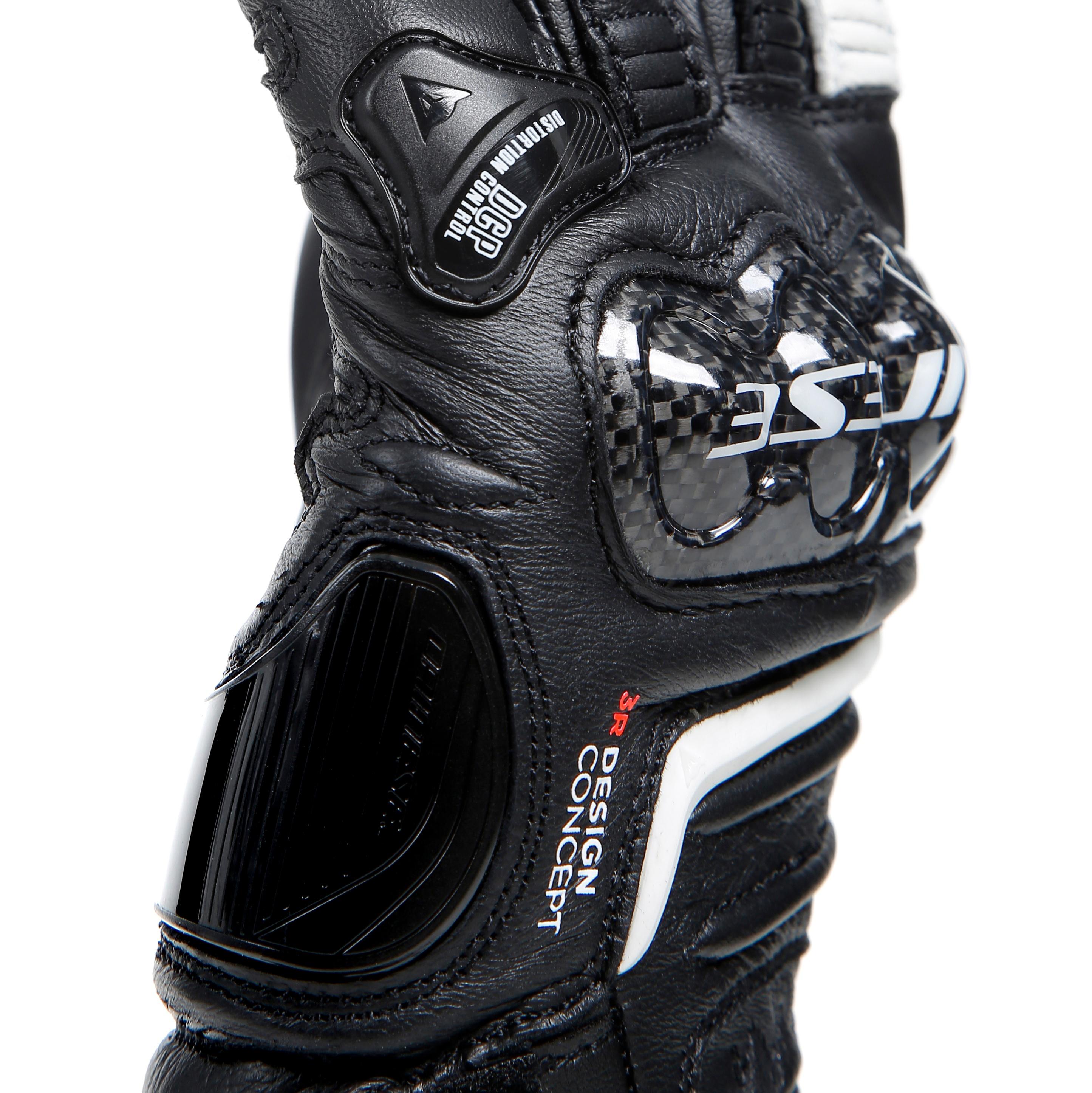 CARBON 4 - WOMEN'S MOTORCYCLE LONG LEATHER GLOVES - BLACK/BLACK/WHITE - 9