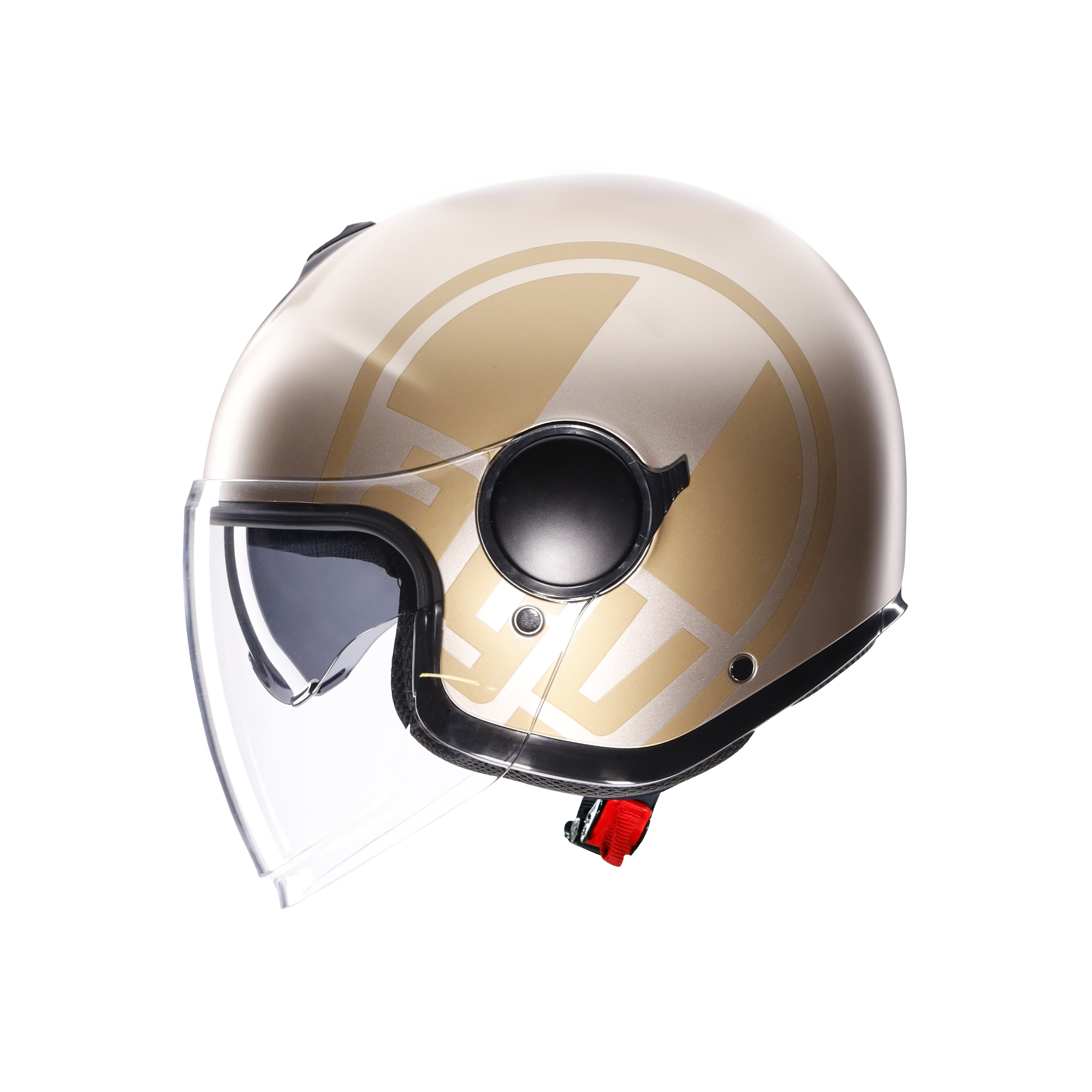 ETERES SIROLO MATT WHITE/GOLD - MOTORBIKE OPEN FACE HELMET E2206 -  - 4