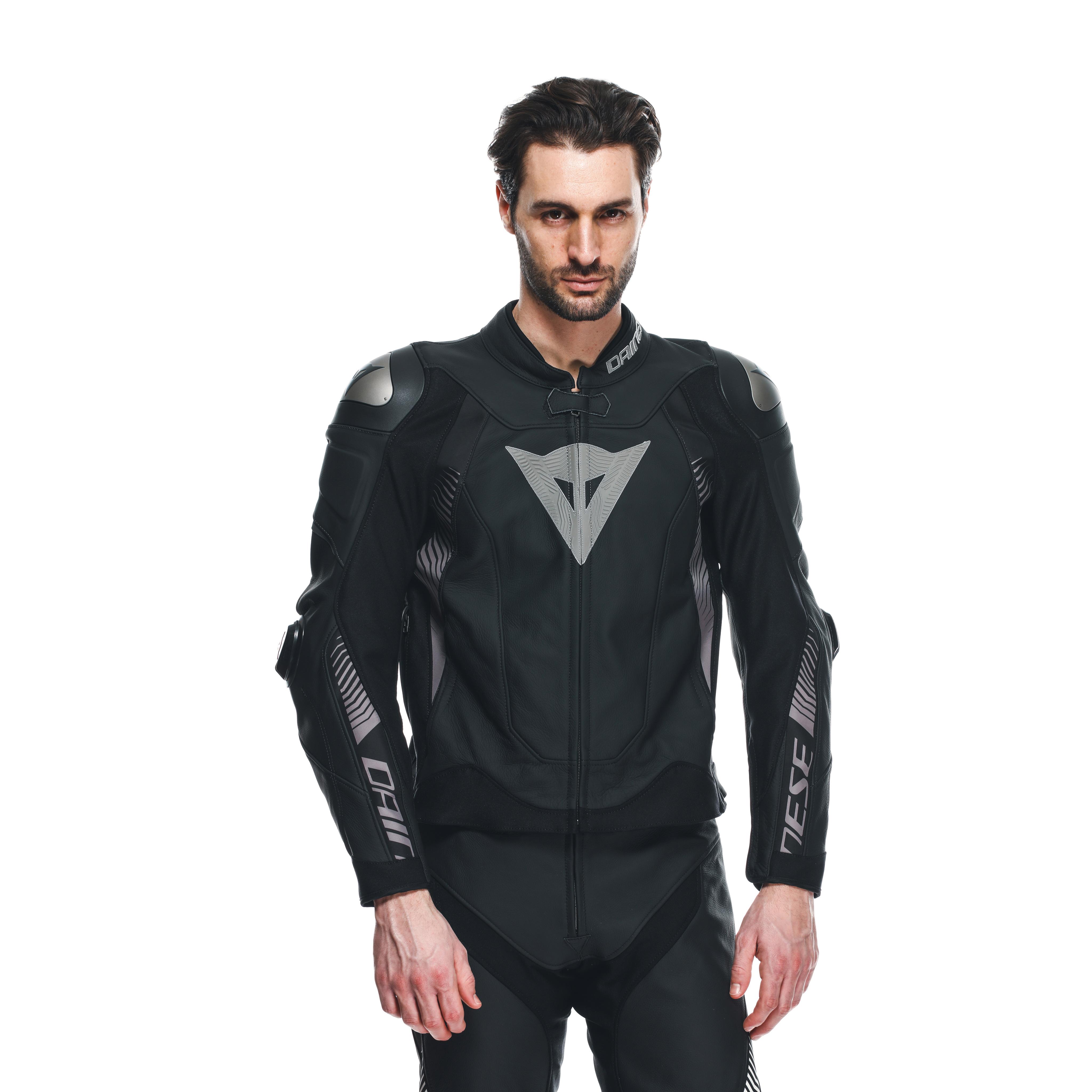 SUPER SPEED 4 - MEN'S MOTORCYCLE LEATHER JACKET - BLACK-MATT/CHARCOAL-GRAY - 6