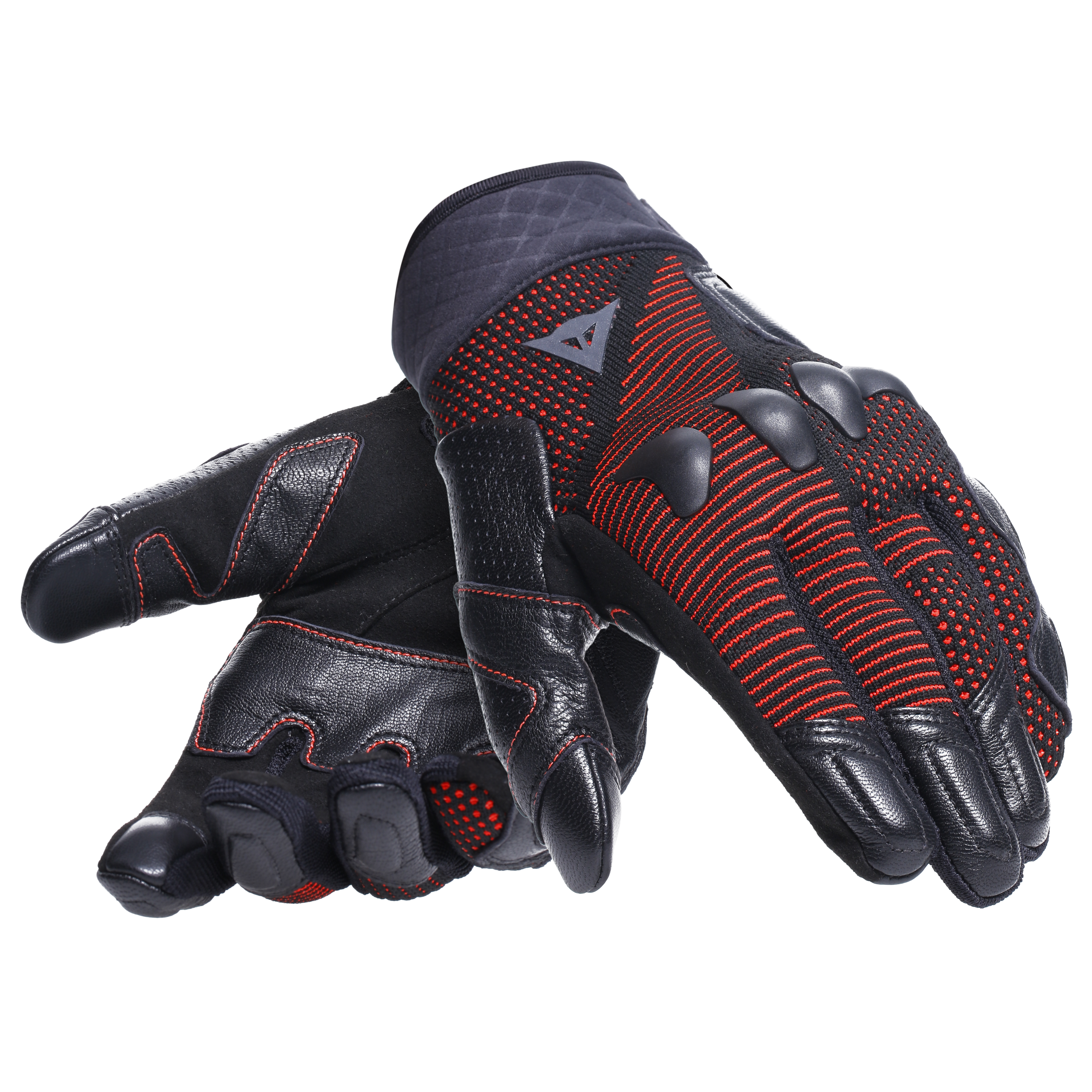 UNRULY ERGO-TEK - MEN'S MOTORCYCLE TEXTILE GLOVES - BLACK/FLUO-RED - 5